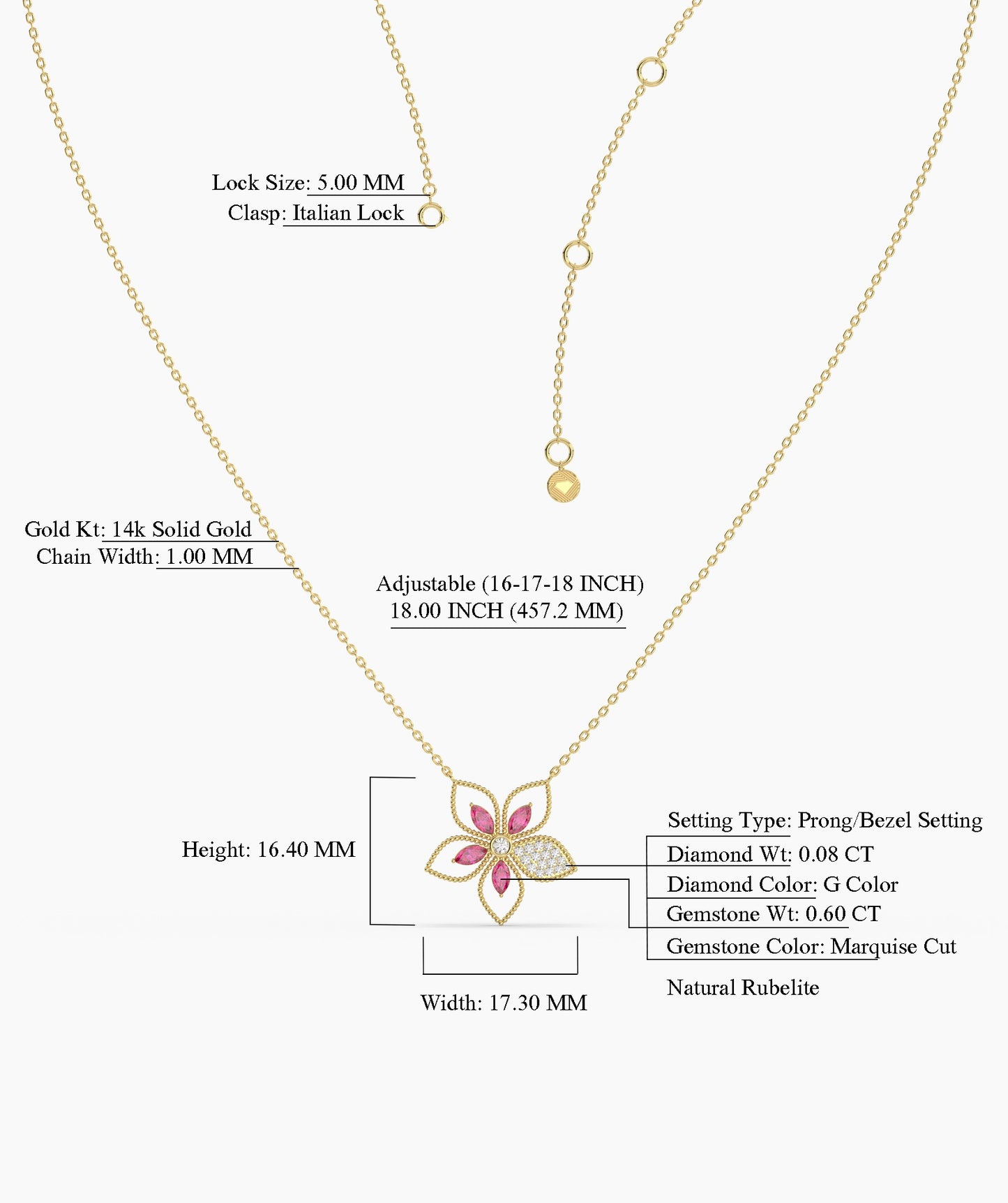 Ruby Bloom 14K Gold Necklace