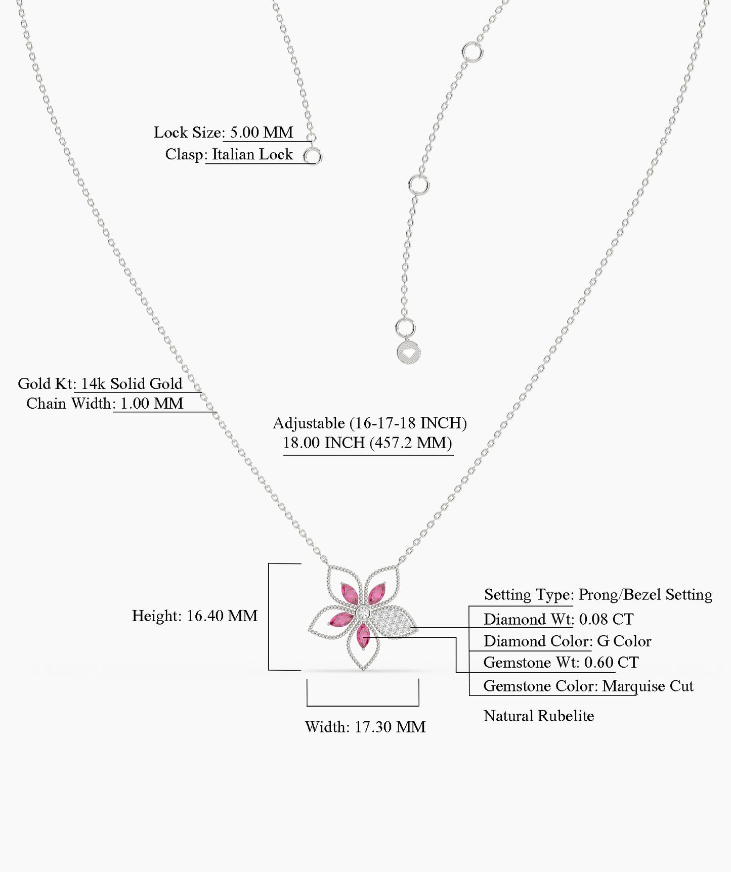 Ruby Bloom 14K Gold Necklace