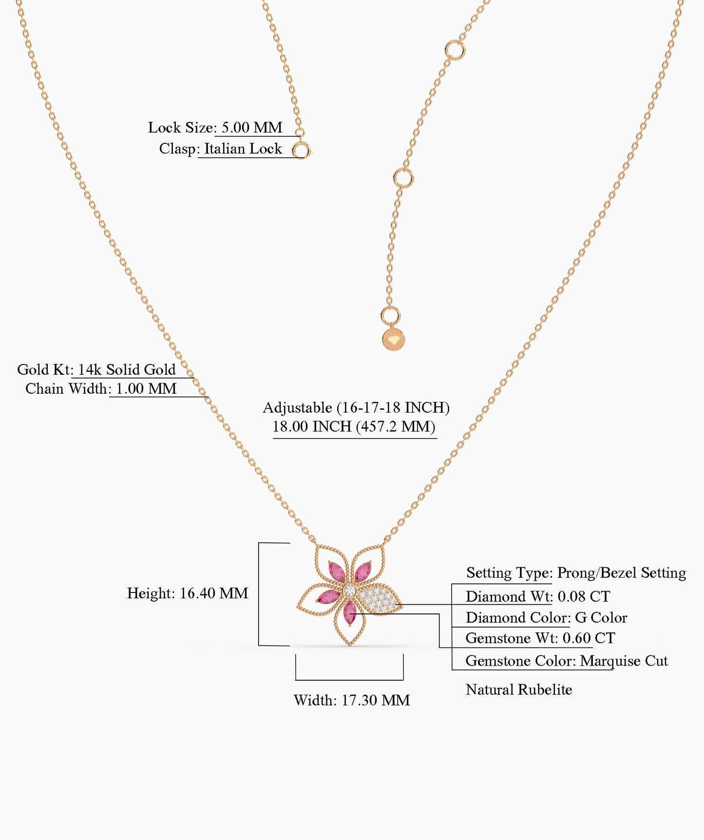 Ruby Bloom 14K Gold Necklace