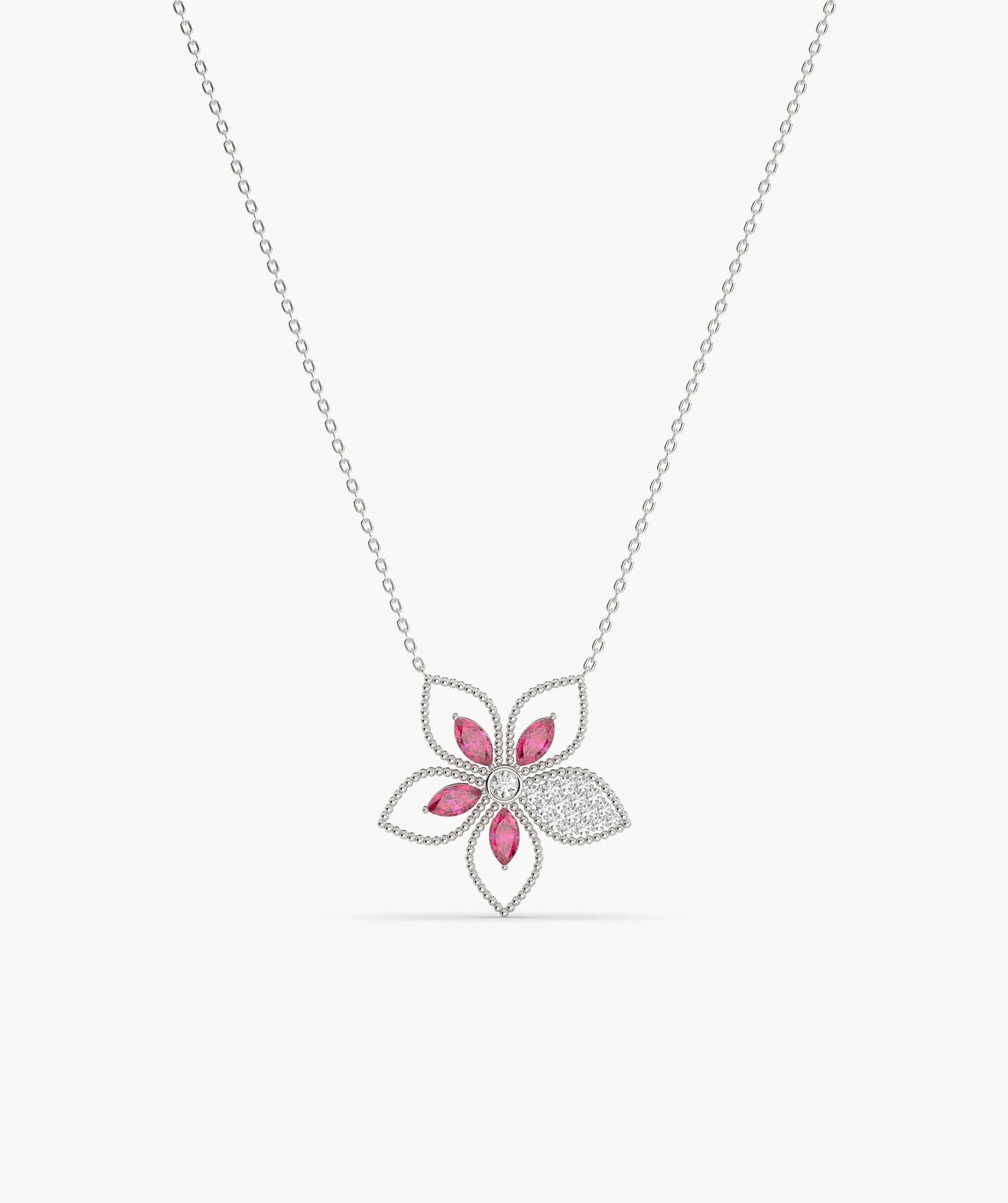 Ruby Bloom 14K Gold Necklace