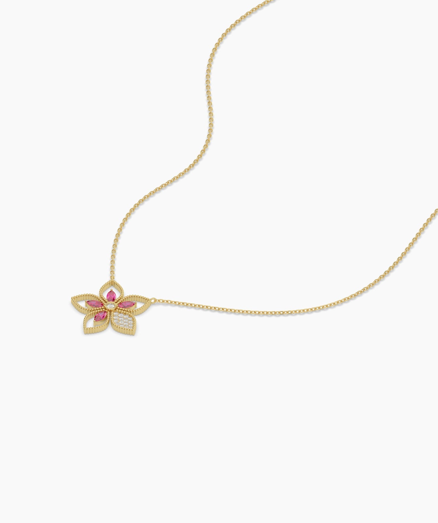 Ruby Bloom 14K Gold Necklace