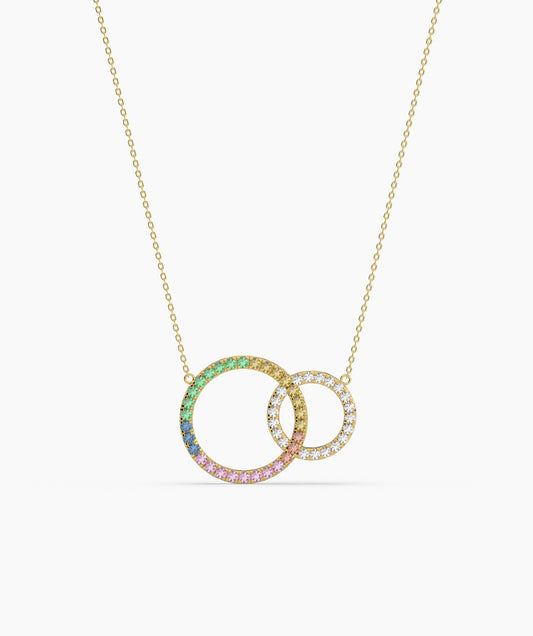 Infinity Rainbow Gold Necklace