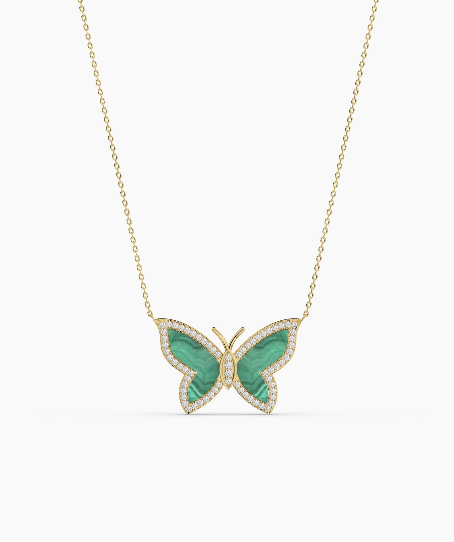 Malachite Butterfly Gold Necklace