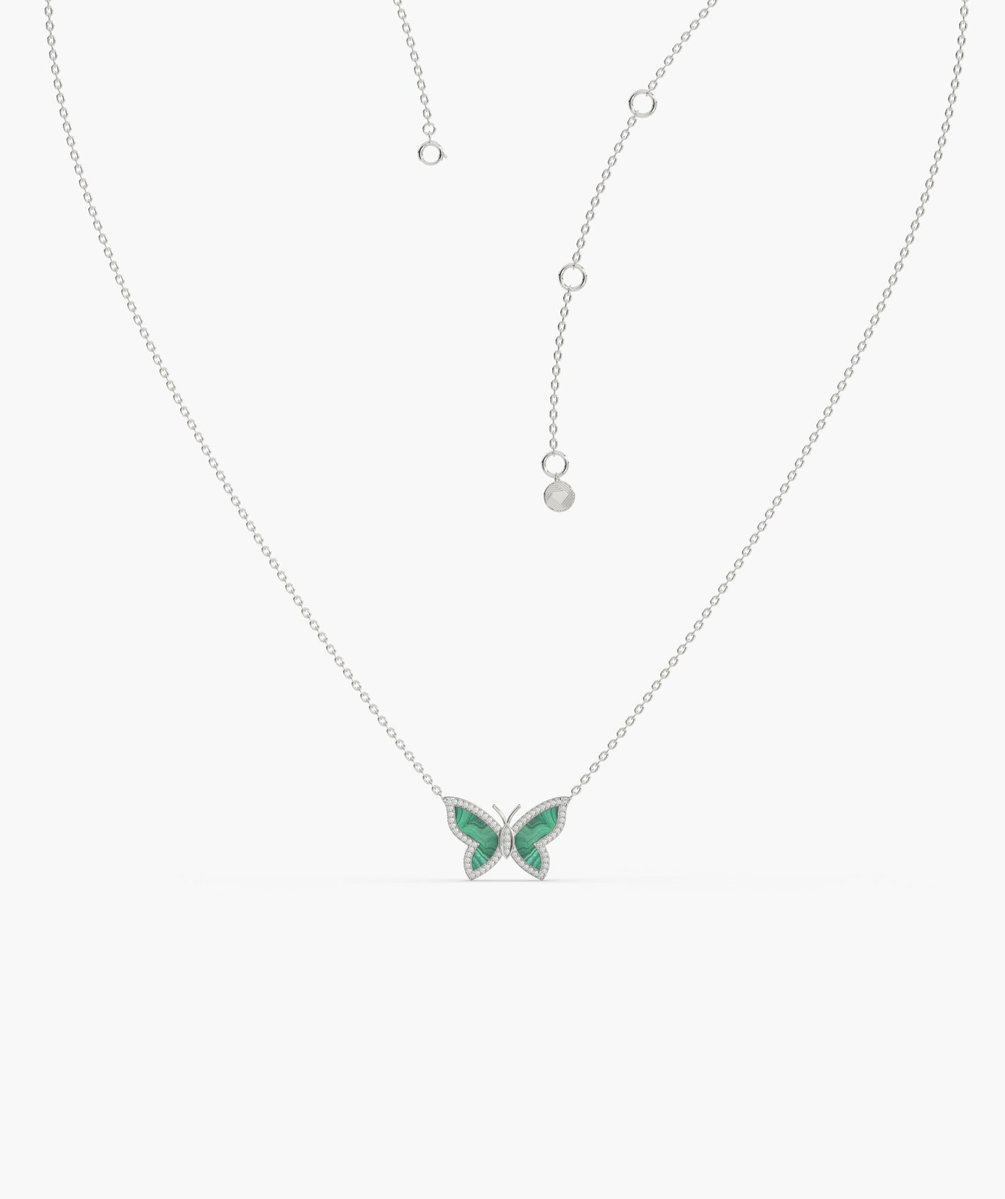 Malachite Butterfly Gold Necklace