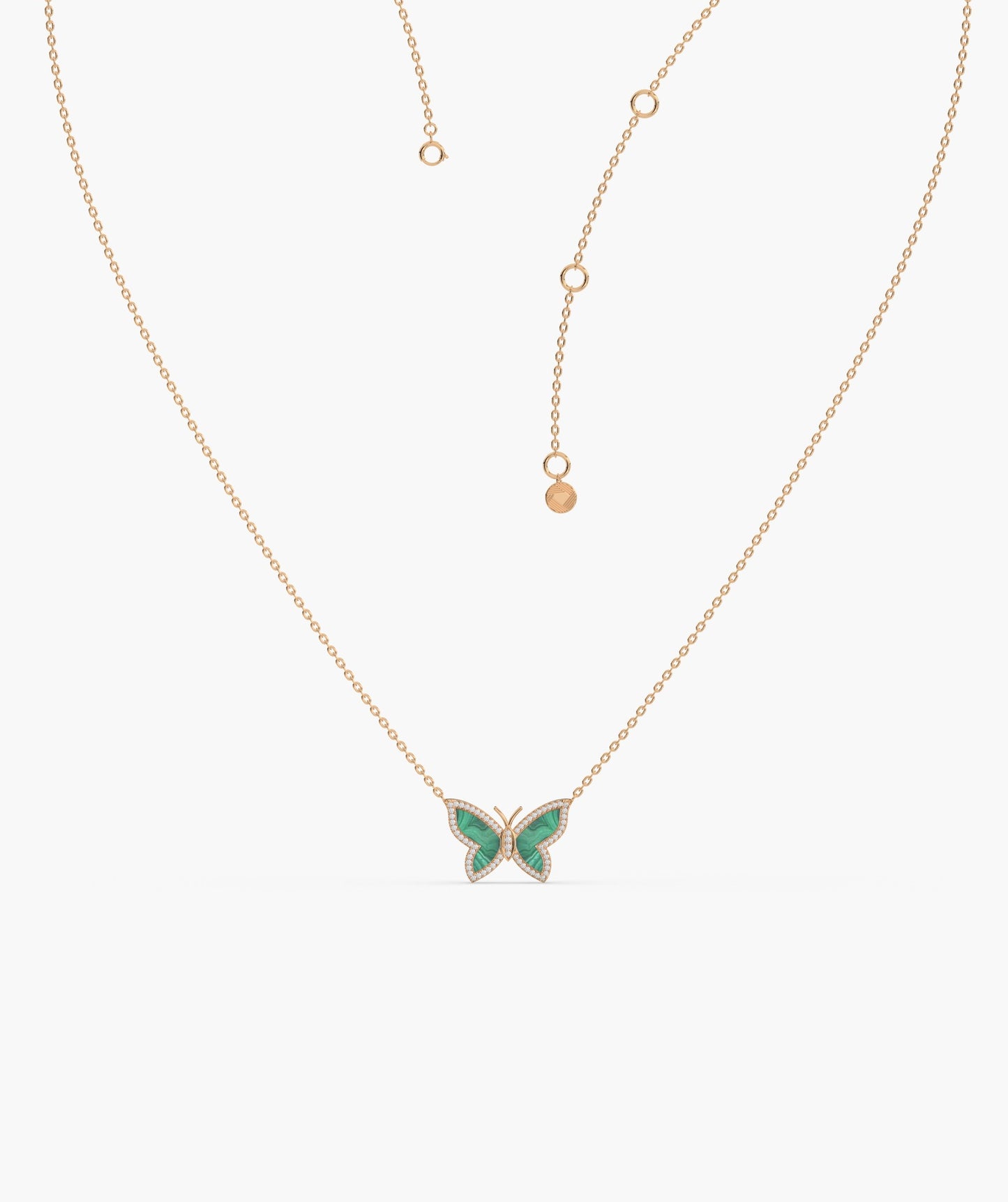 Malachite Butterfly Gold Necklace