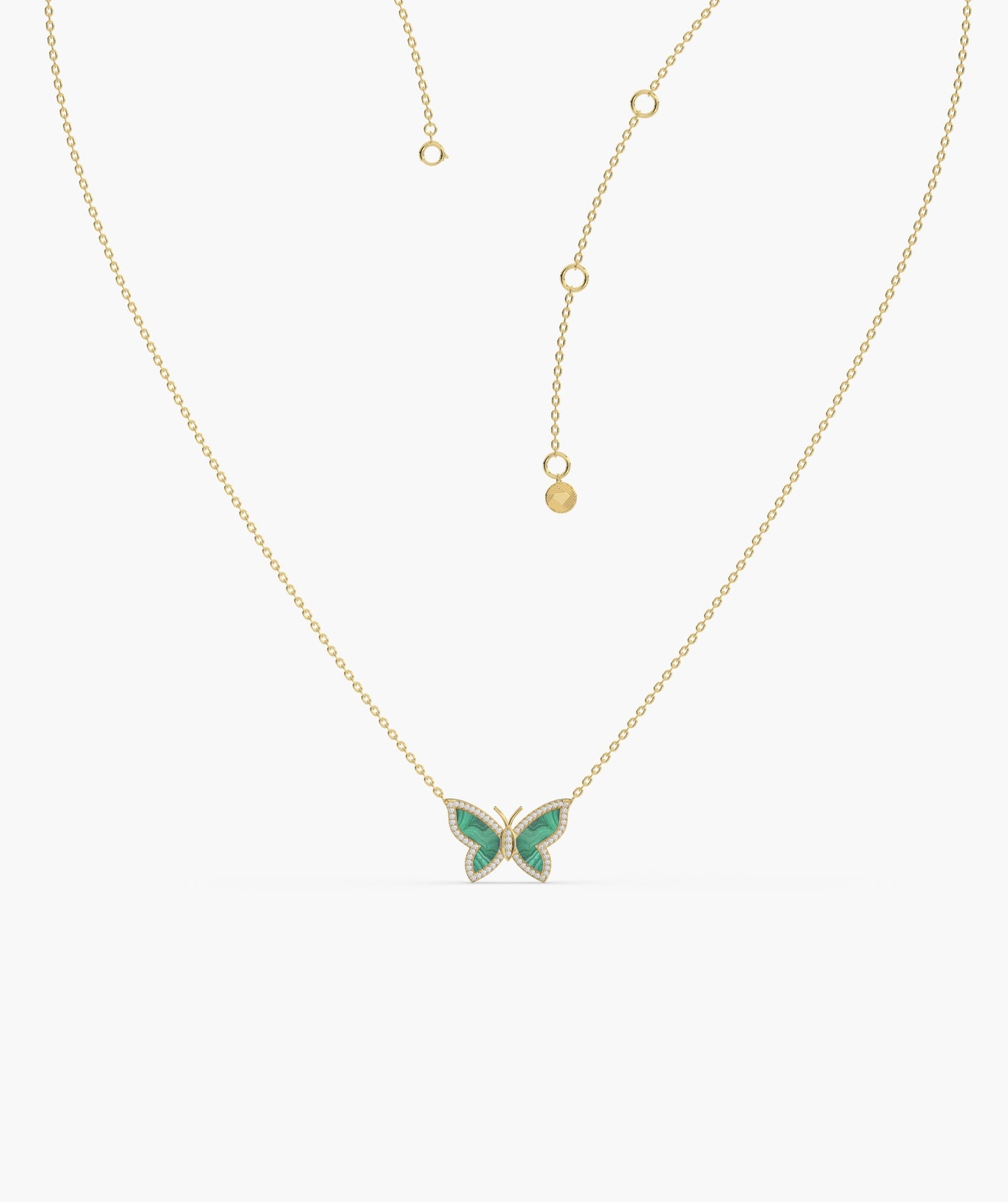 Malachite Butterfly Gold Necklace