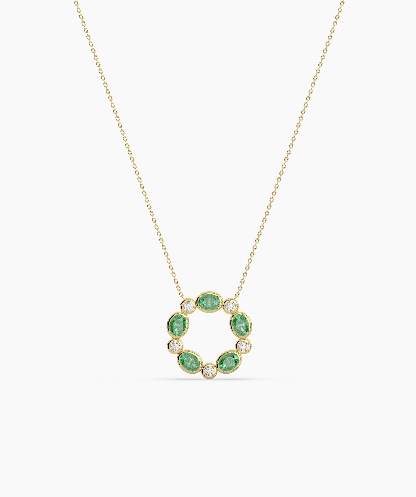 Circle Design 14K Gold Necklace