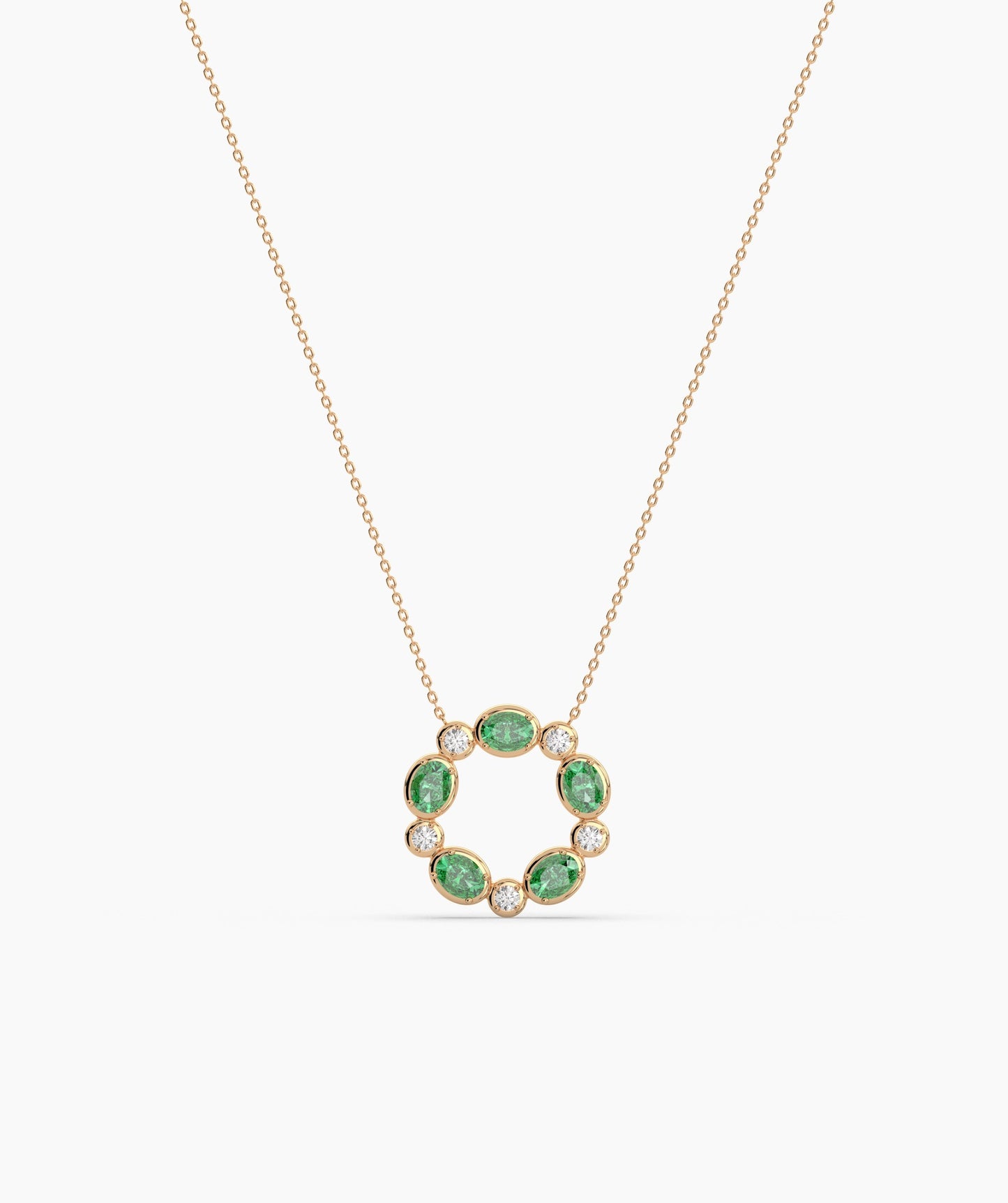 Circle Design 14K Gold Necklace