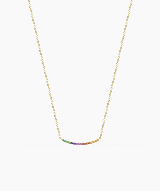 Rainbow Style 14K Gold Necklace