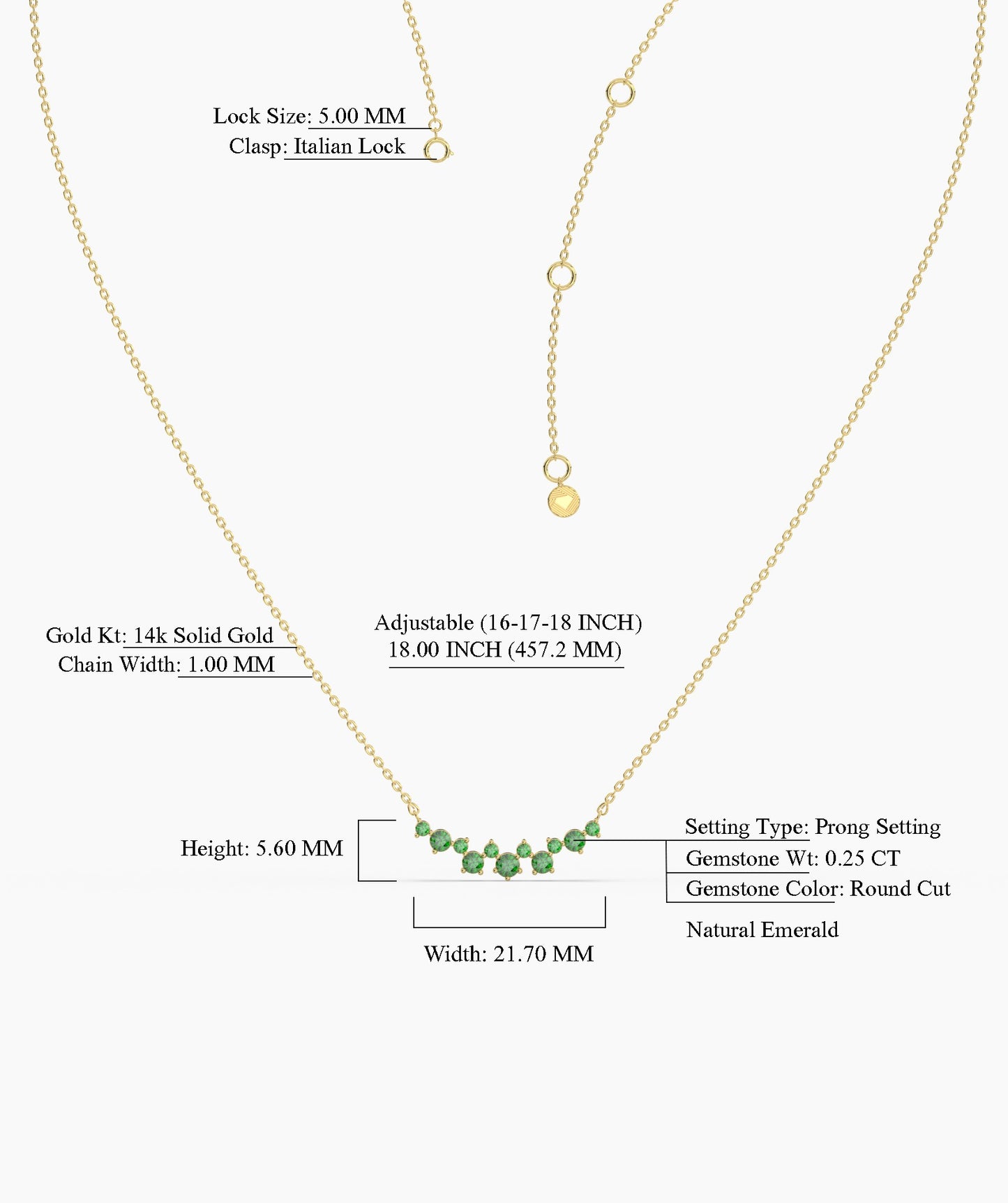 Green Harmony 14K Gold Necklace