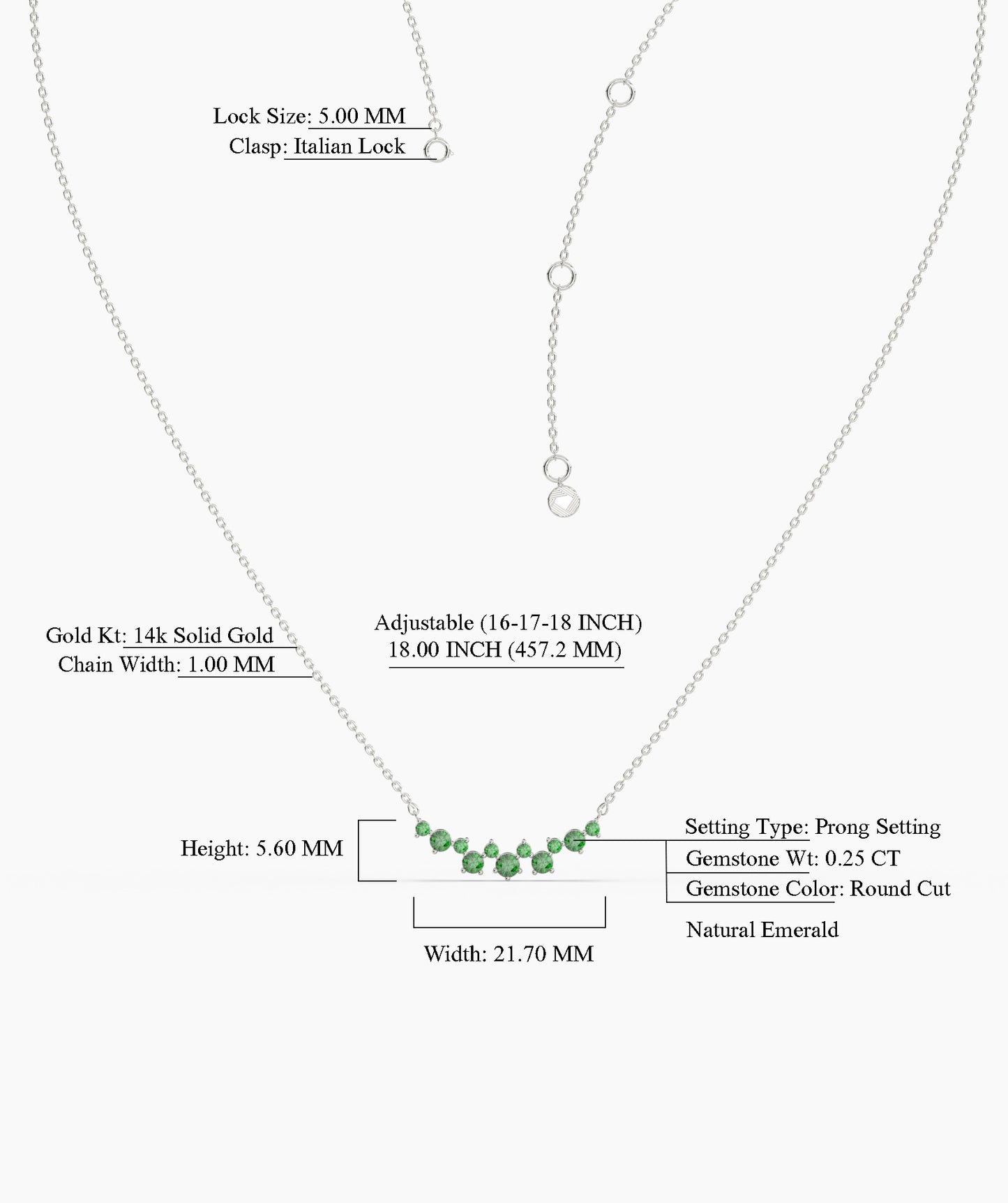 Green Harmony 14K Gold Necklace