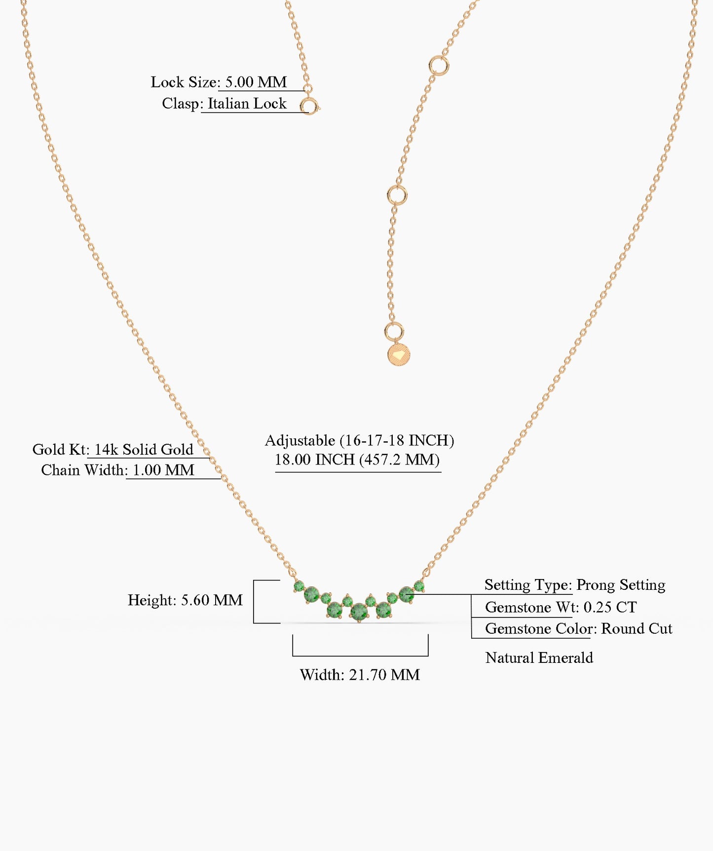 Green Harmony 14K Gold Necklace