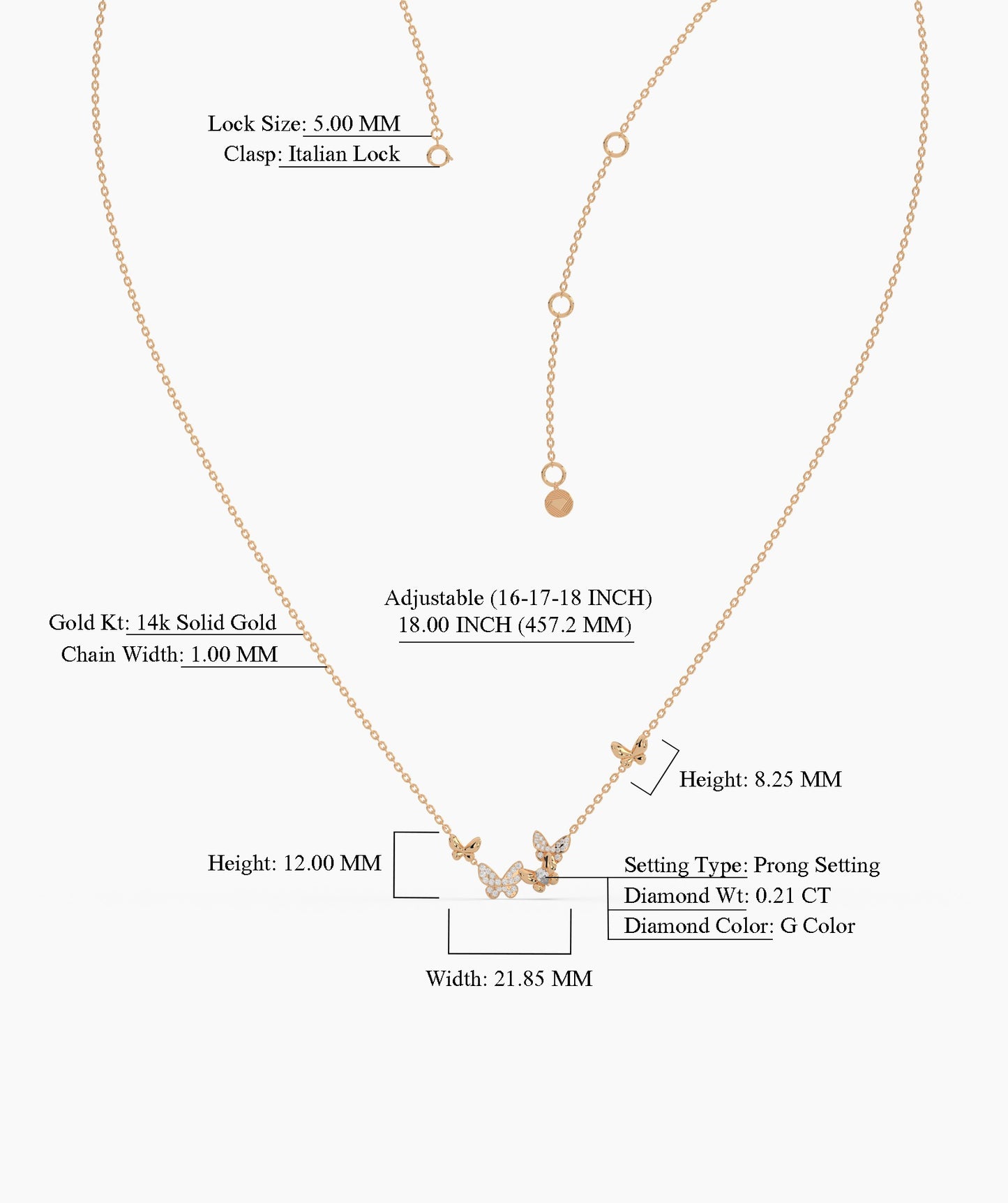 Whimsical Butterfly Cluster Necklace