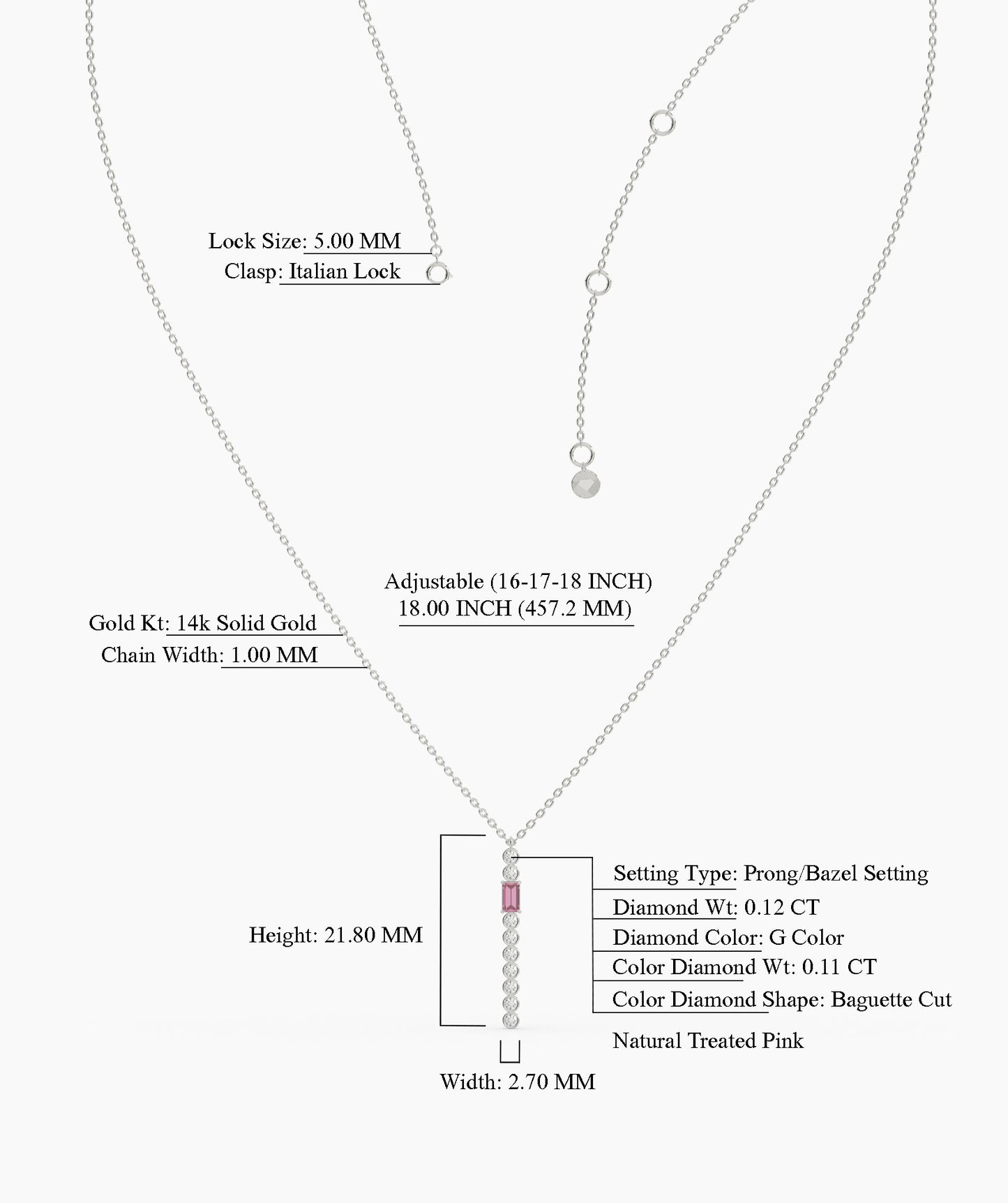 Minimalist Vertical Drop Necklace