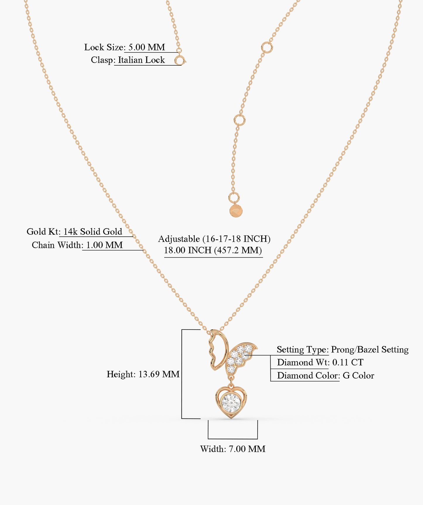 Multi-Charm Diamond Heart Necklace