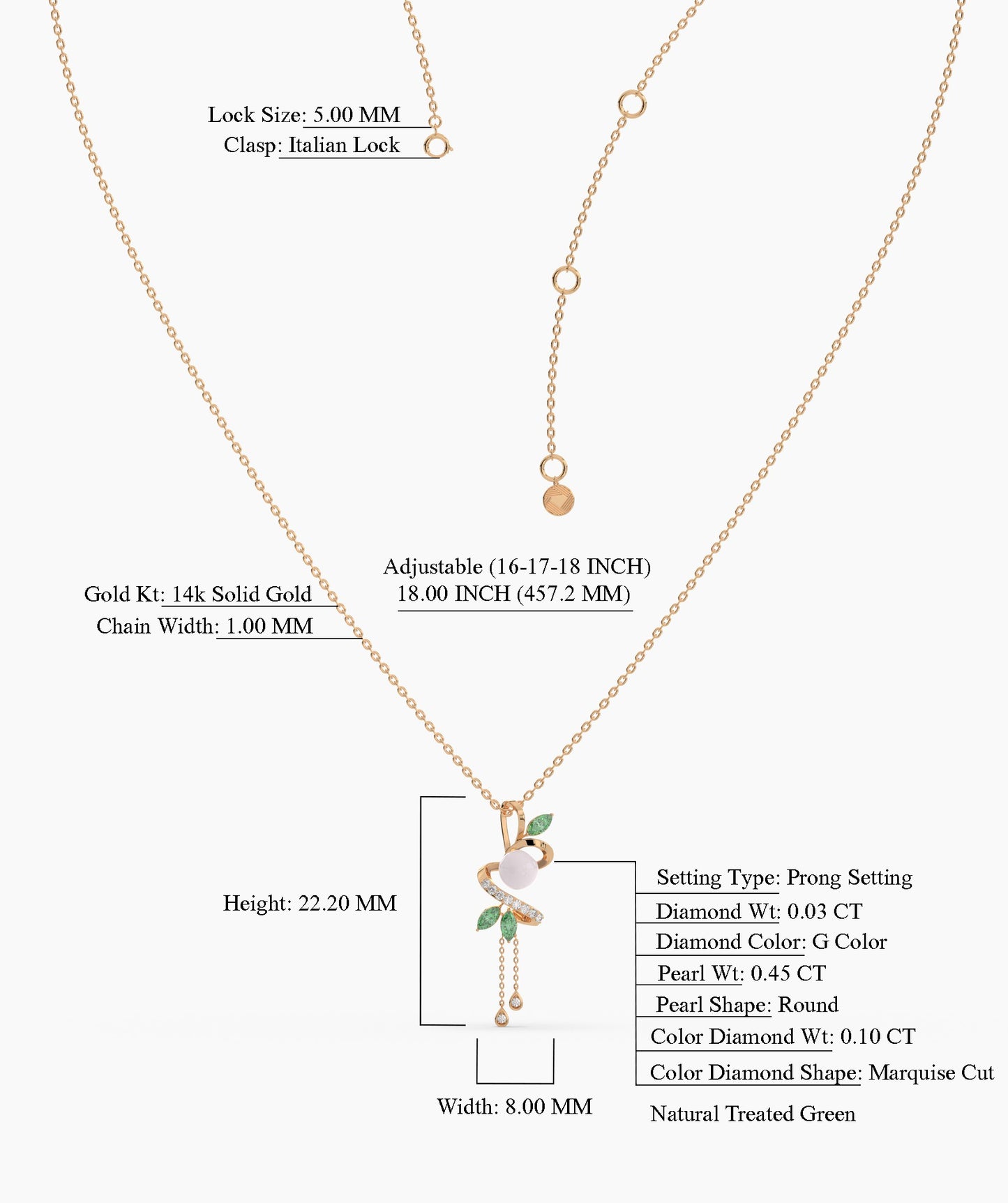 Pink & Green Gemstone Floral Pendant