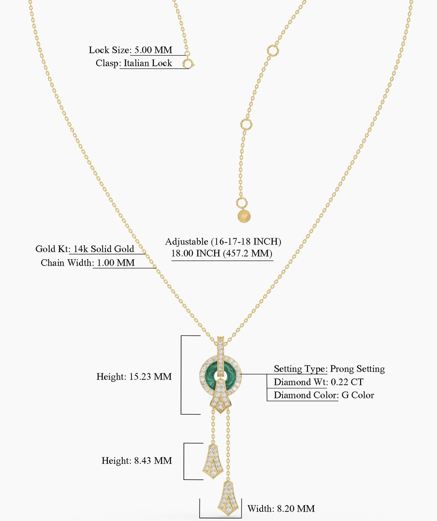 Emerald Green Circular Pendant Necklace