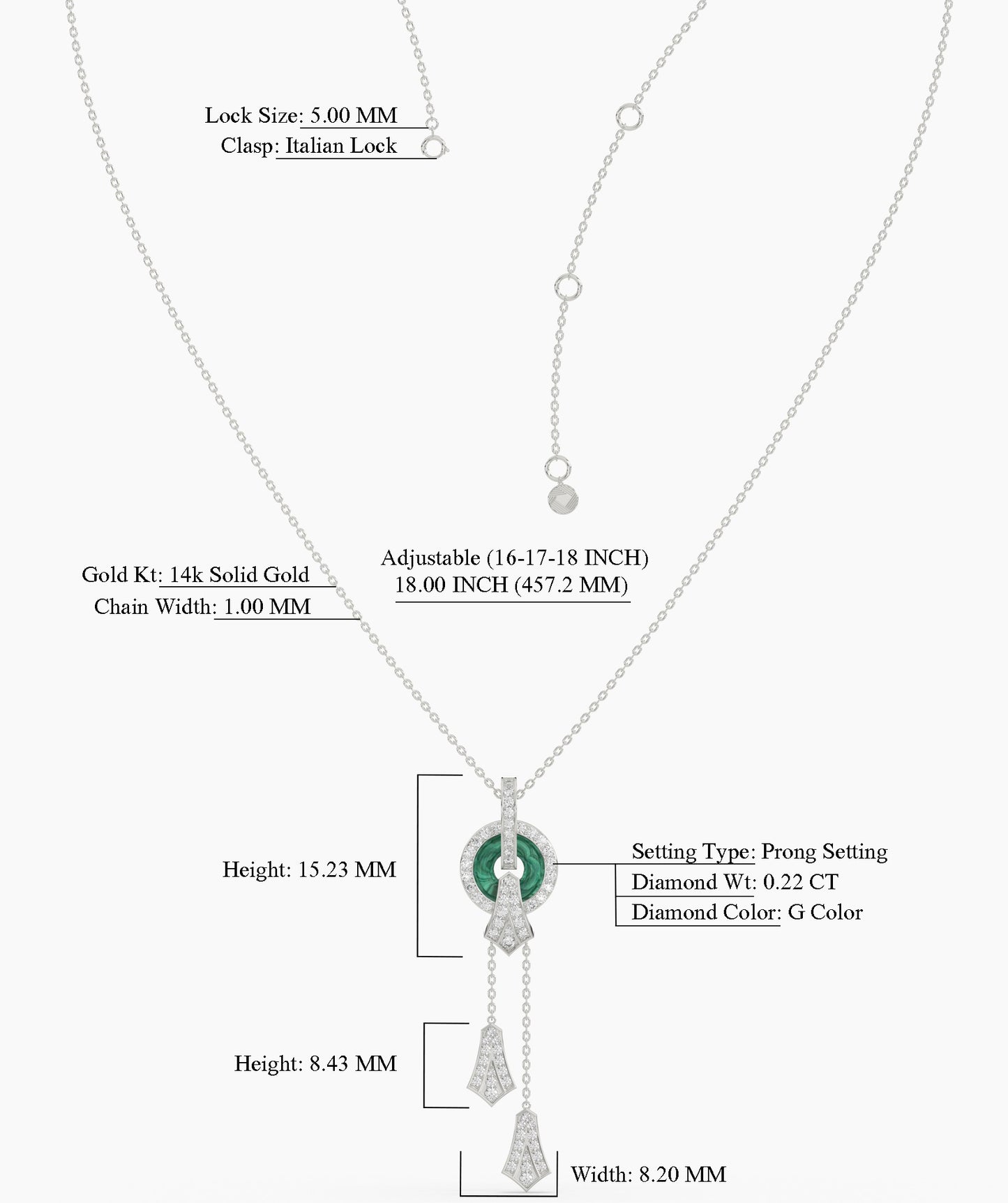 Emerald Green Circular Pendant Necklace