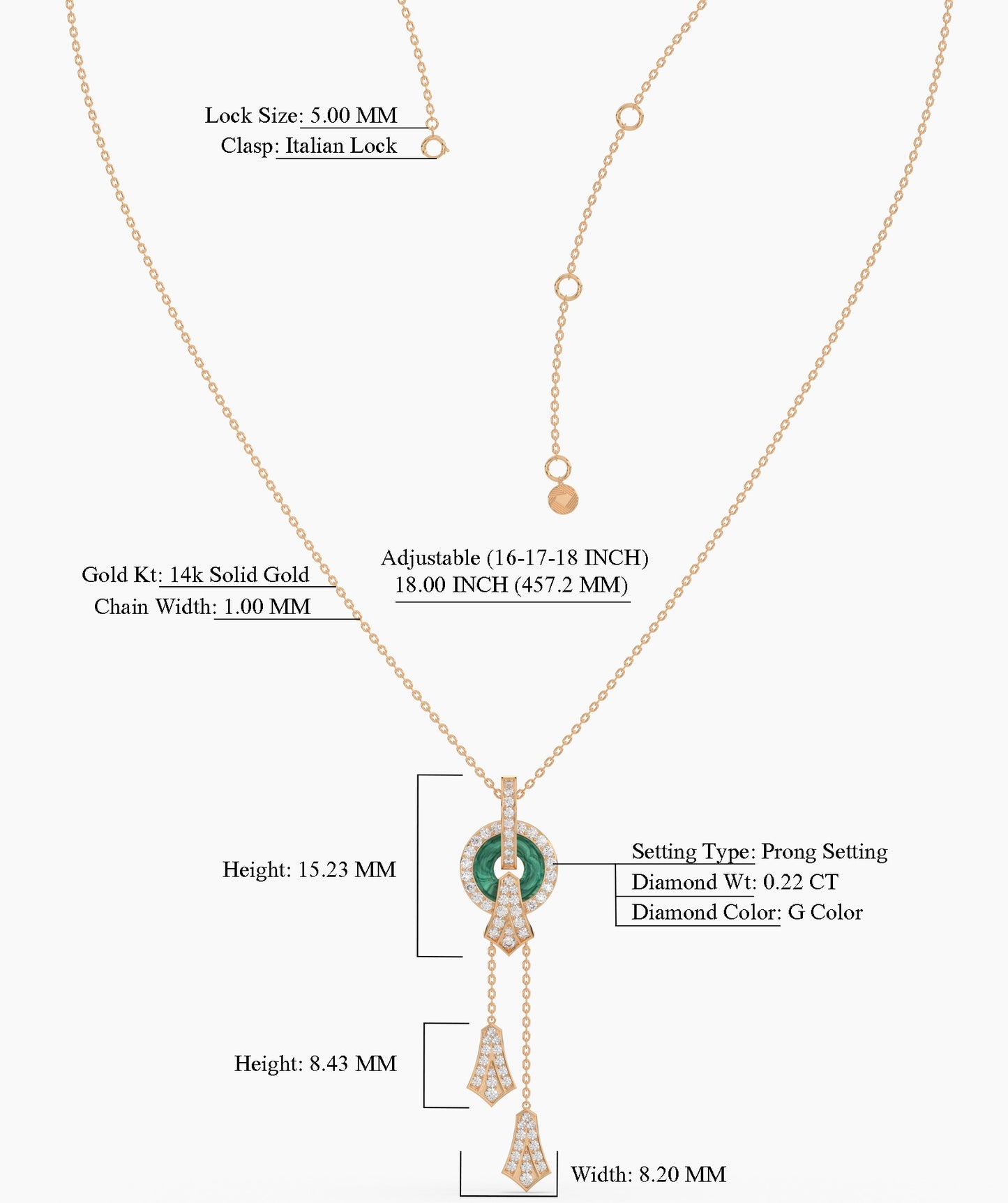 Emerald Green Circular Pendant Necklace