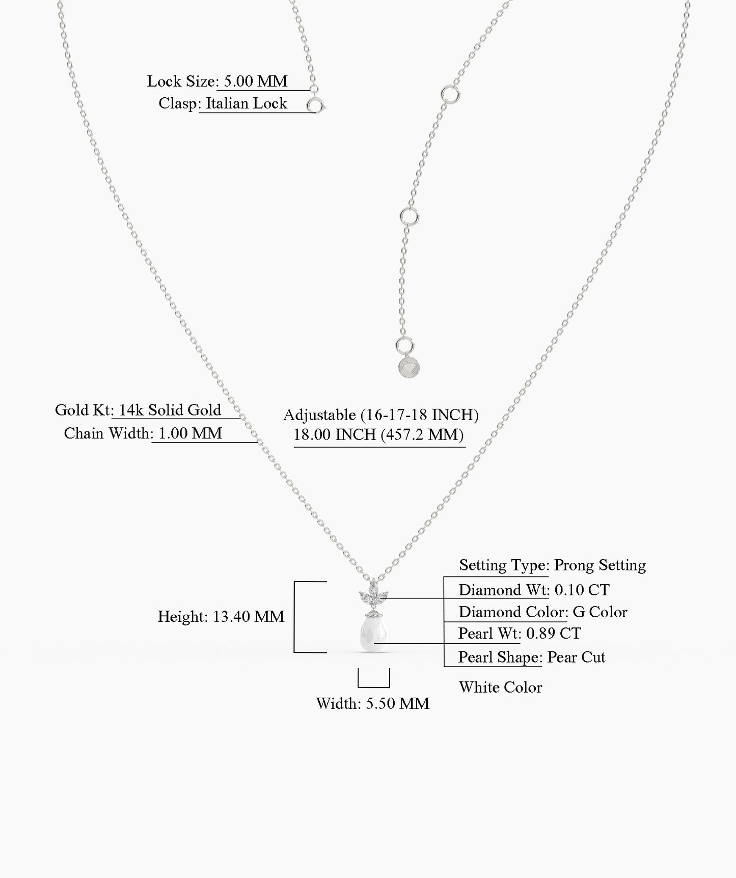 Exquisite White Teardrop Pendant