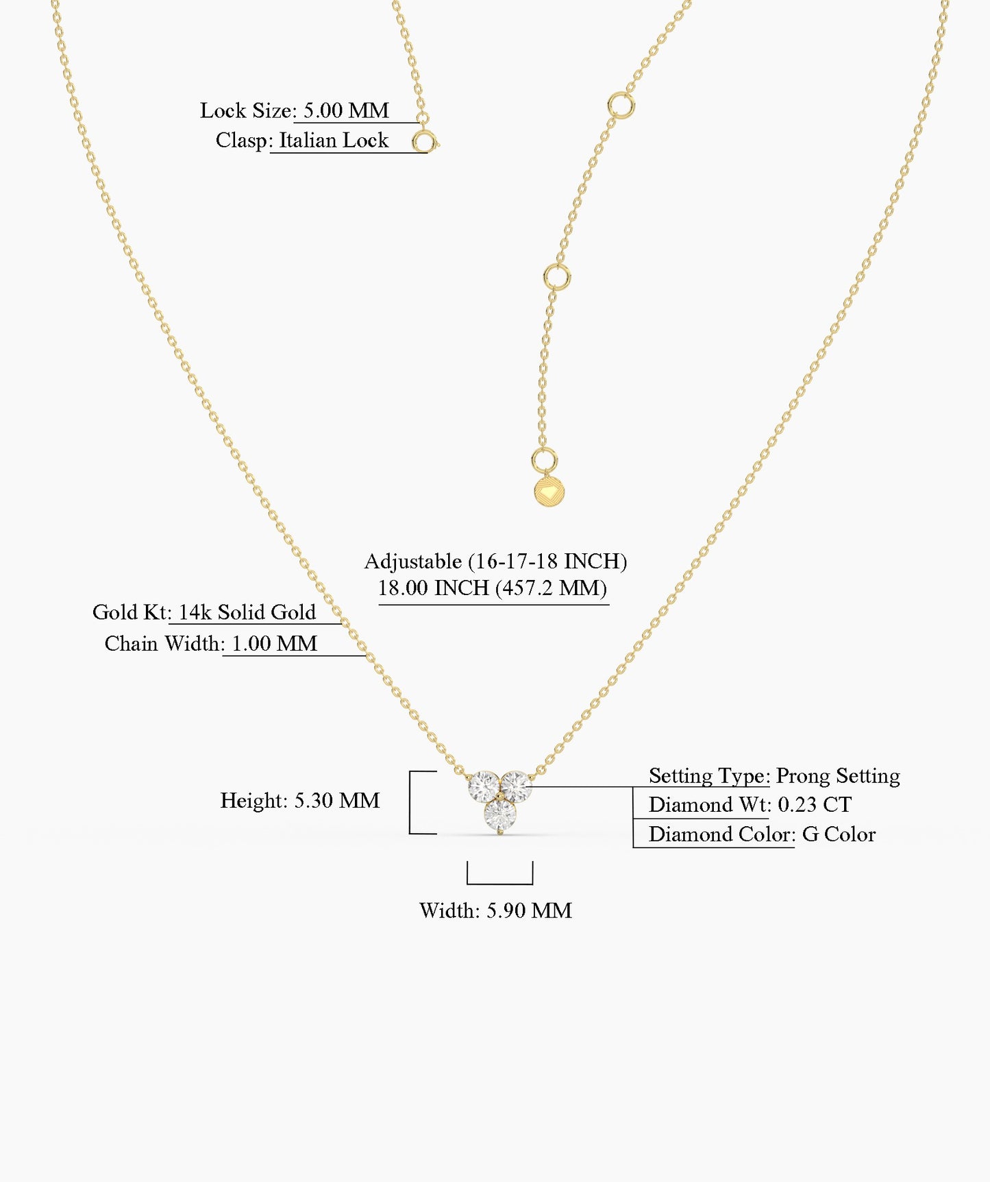 Gold Triangle Diamond Necklace