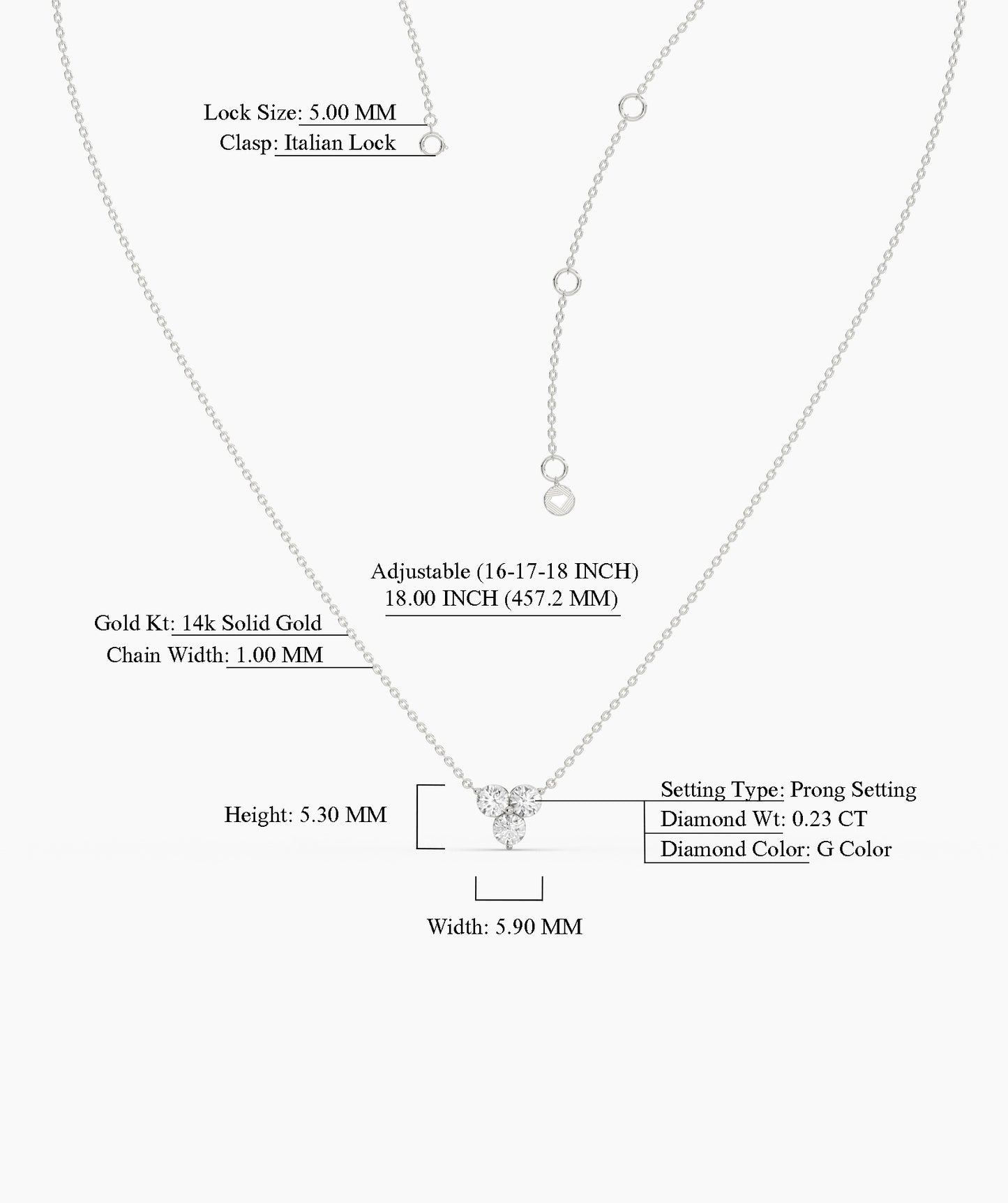 Gold Triangle Diamond Necklace