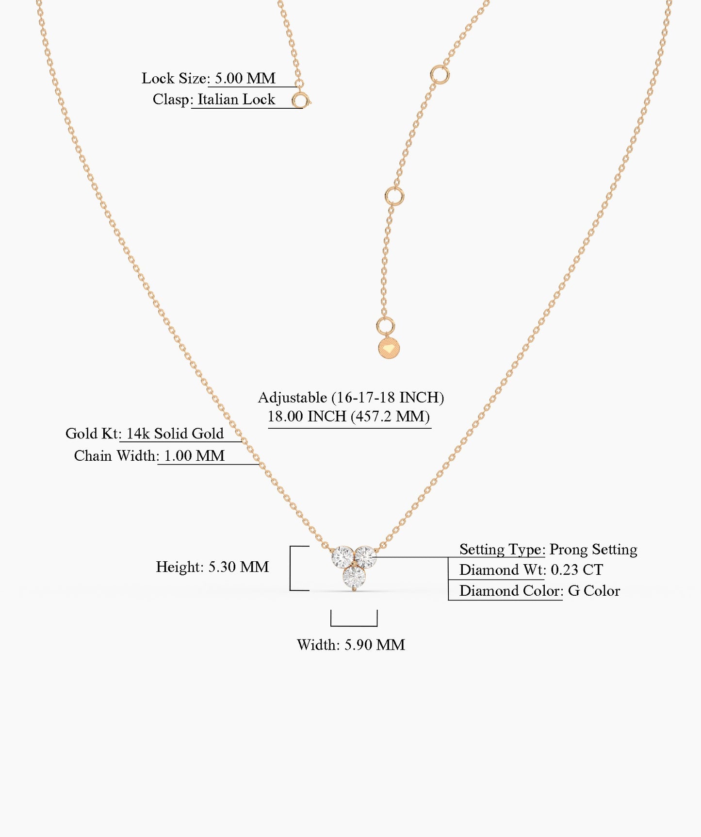 Gold Triangle Diamond Necklace