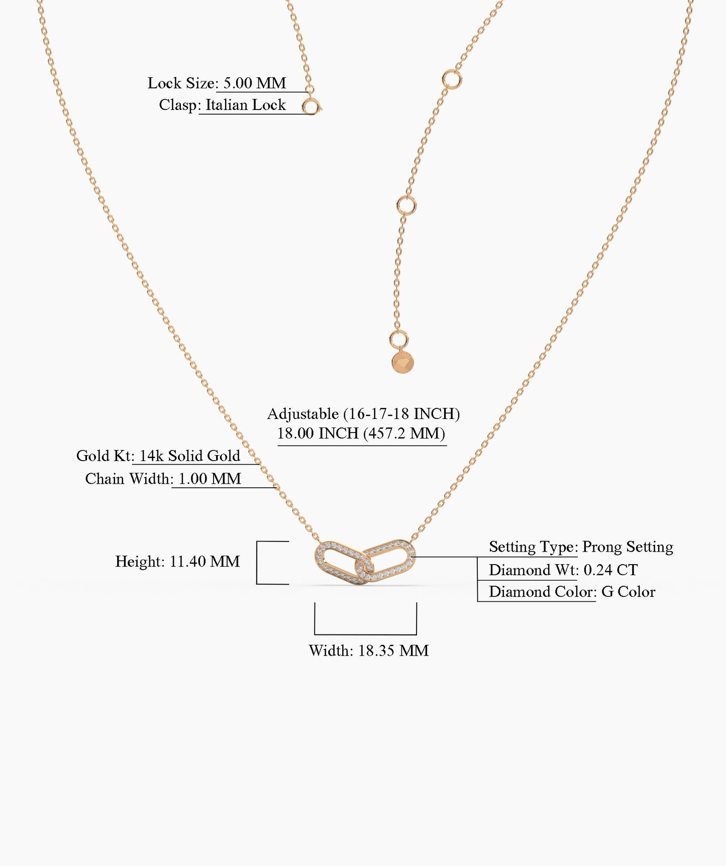 14K Gold Double Link Necklace