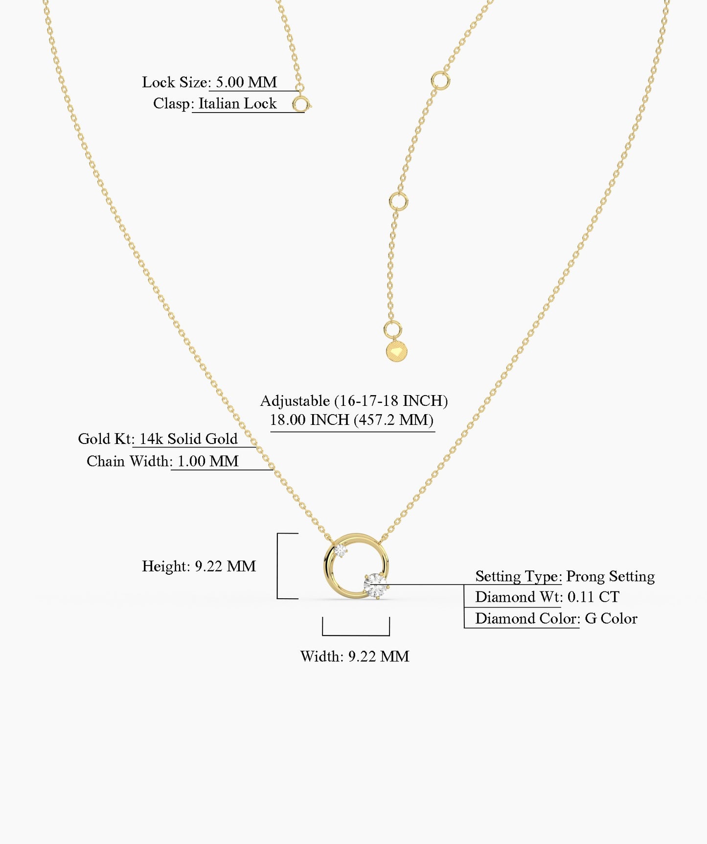 Modern Open Circle Necklace
