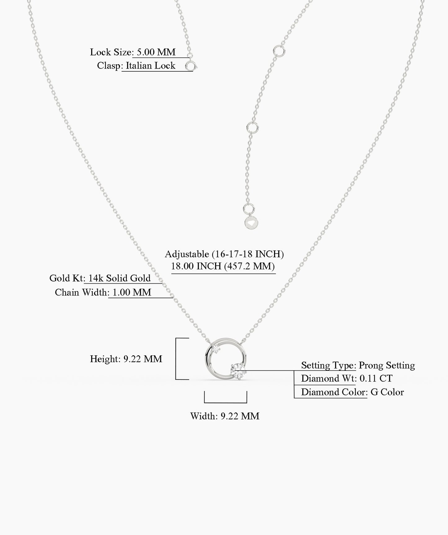 Modern Open Circle Necklace