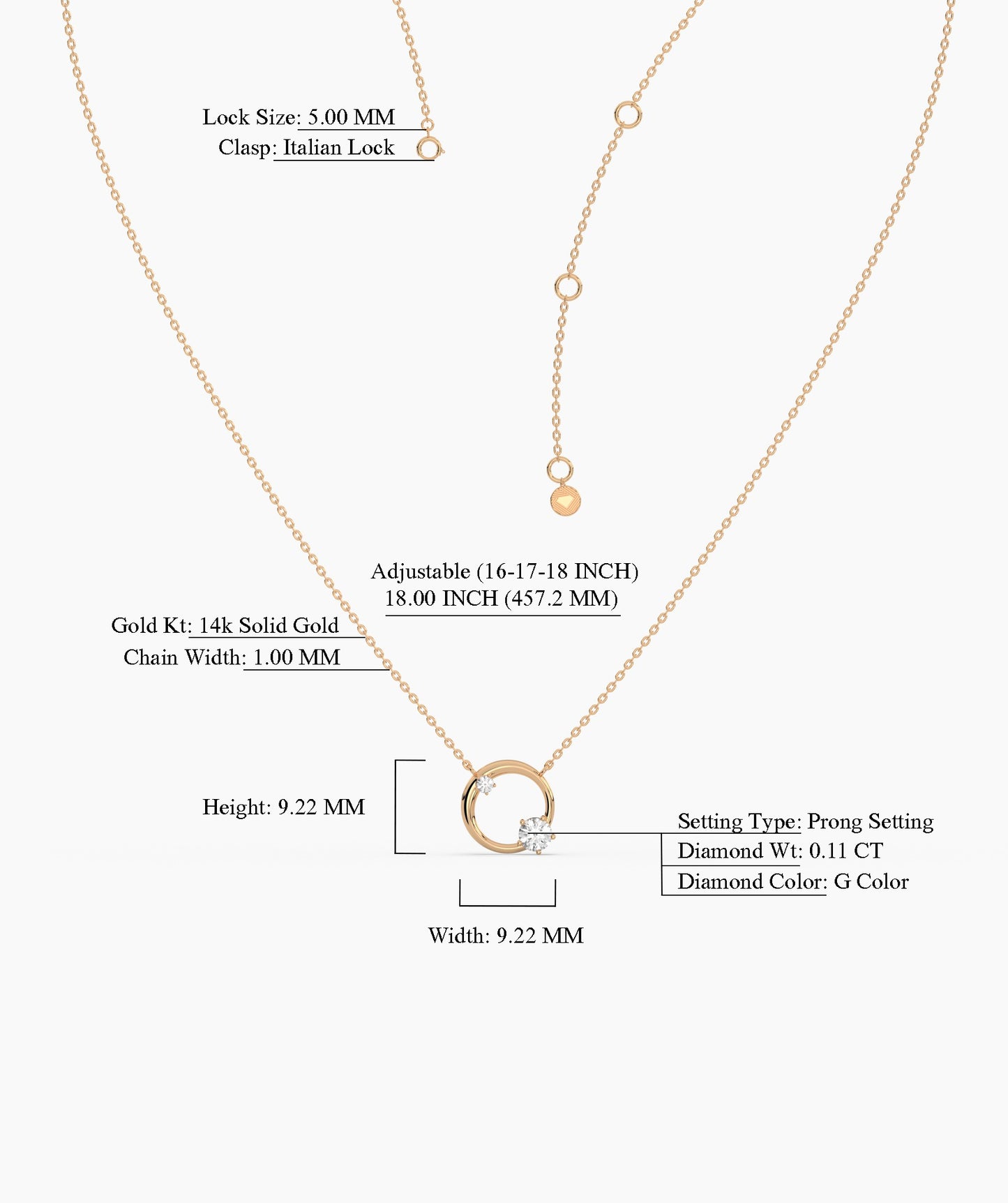 Modern Open Circle Necklace