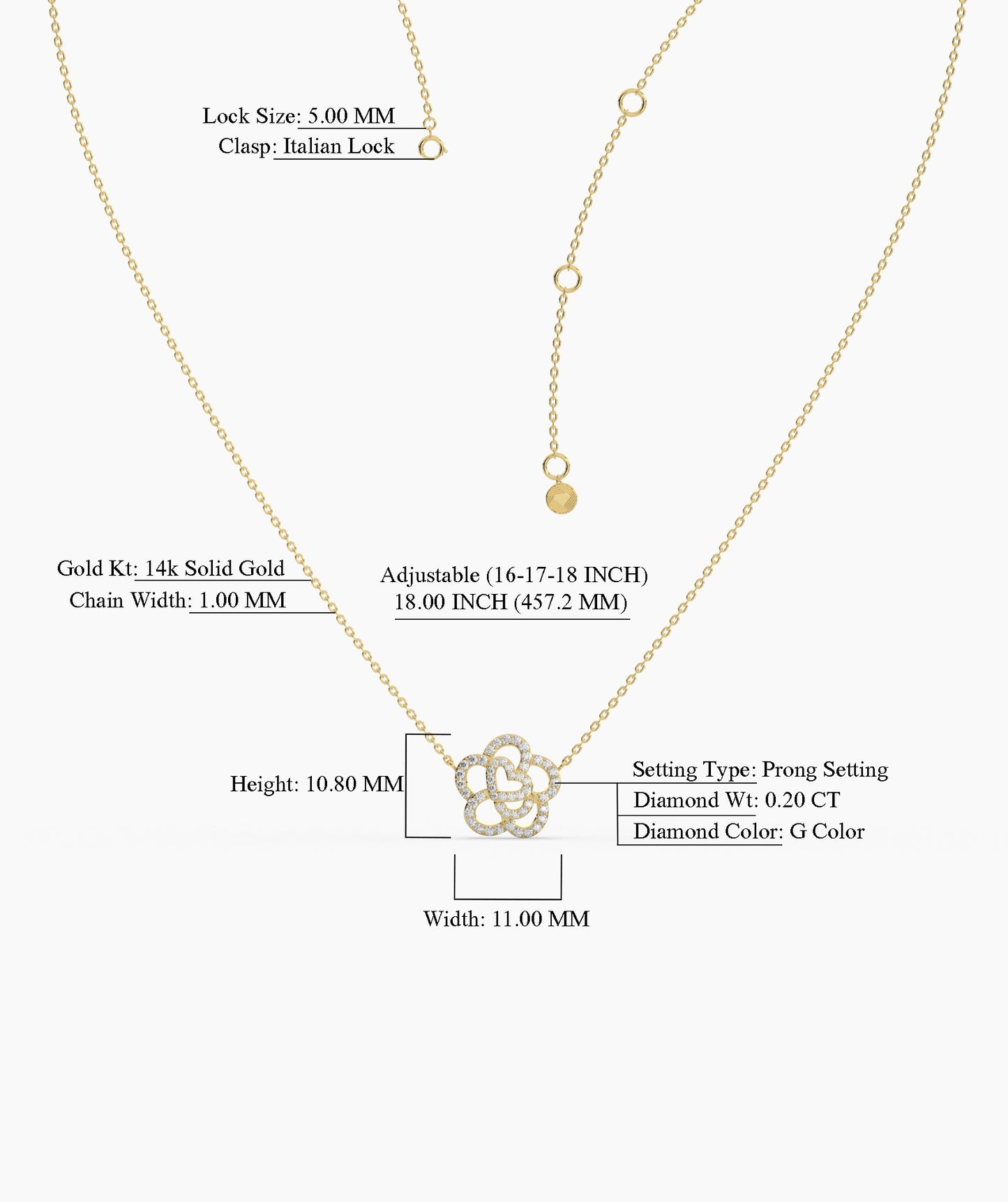 14K Gold Diamond Flower Necklace