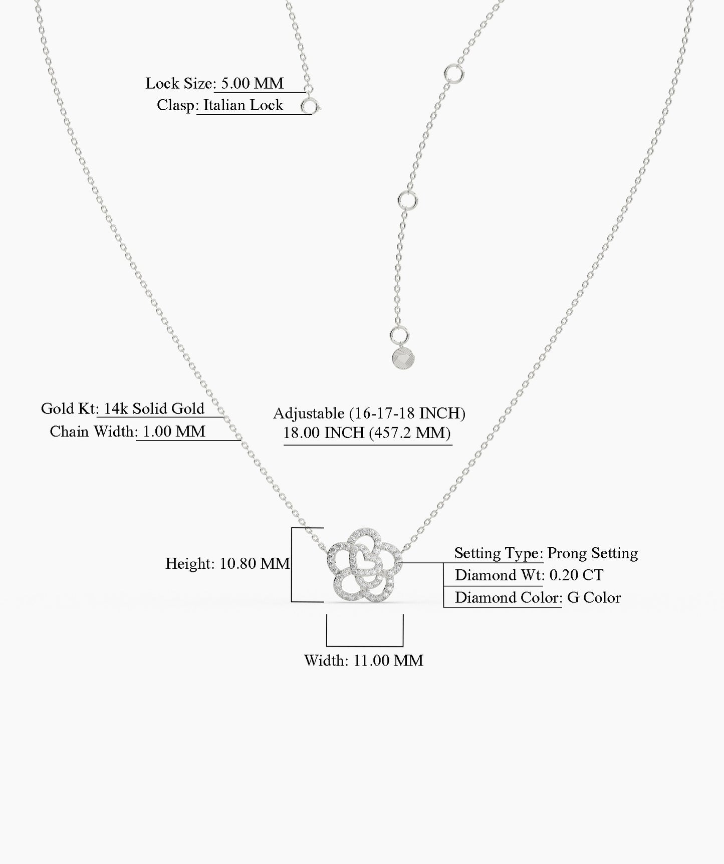 14K Gold Diamond Flower Necklace