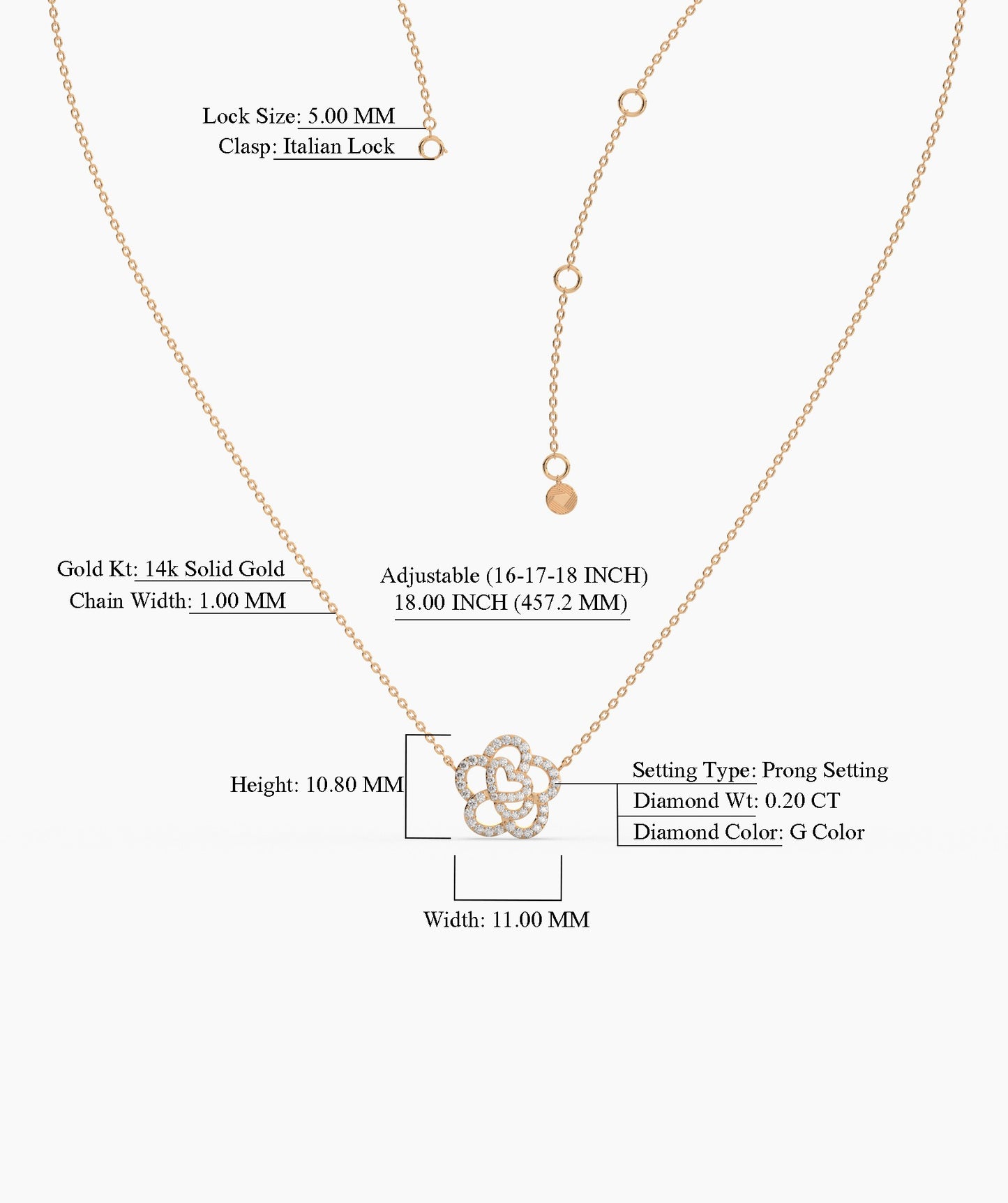 14K Gold Diamond Flower Necklace