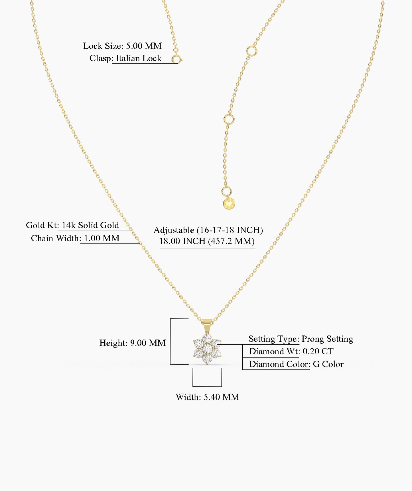 Cluster Diamond Pendant