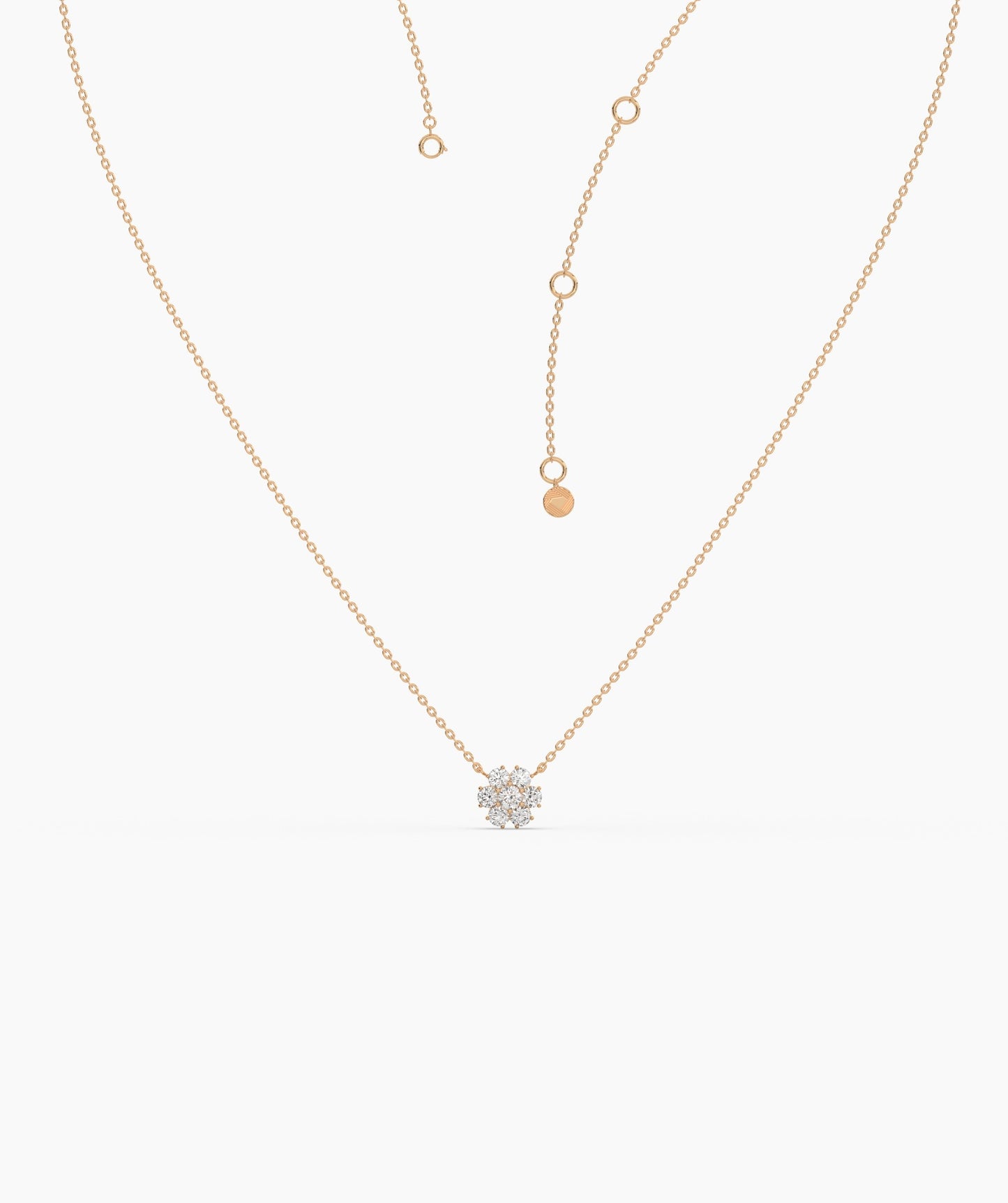 Floral Diamond Cluster Necklace
