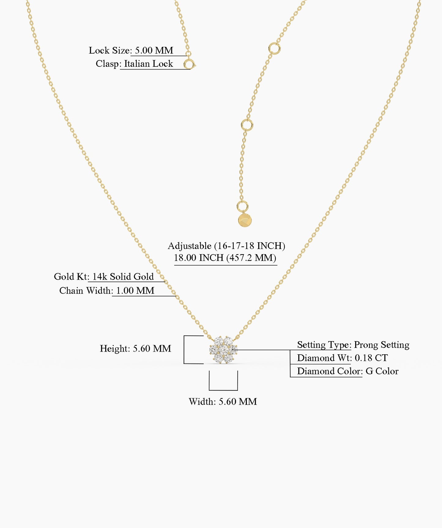 Floral Diamond Cluster Necklace