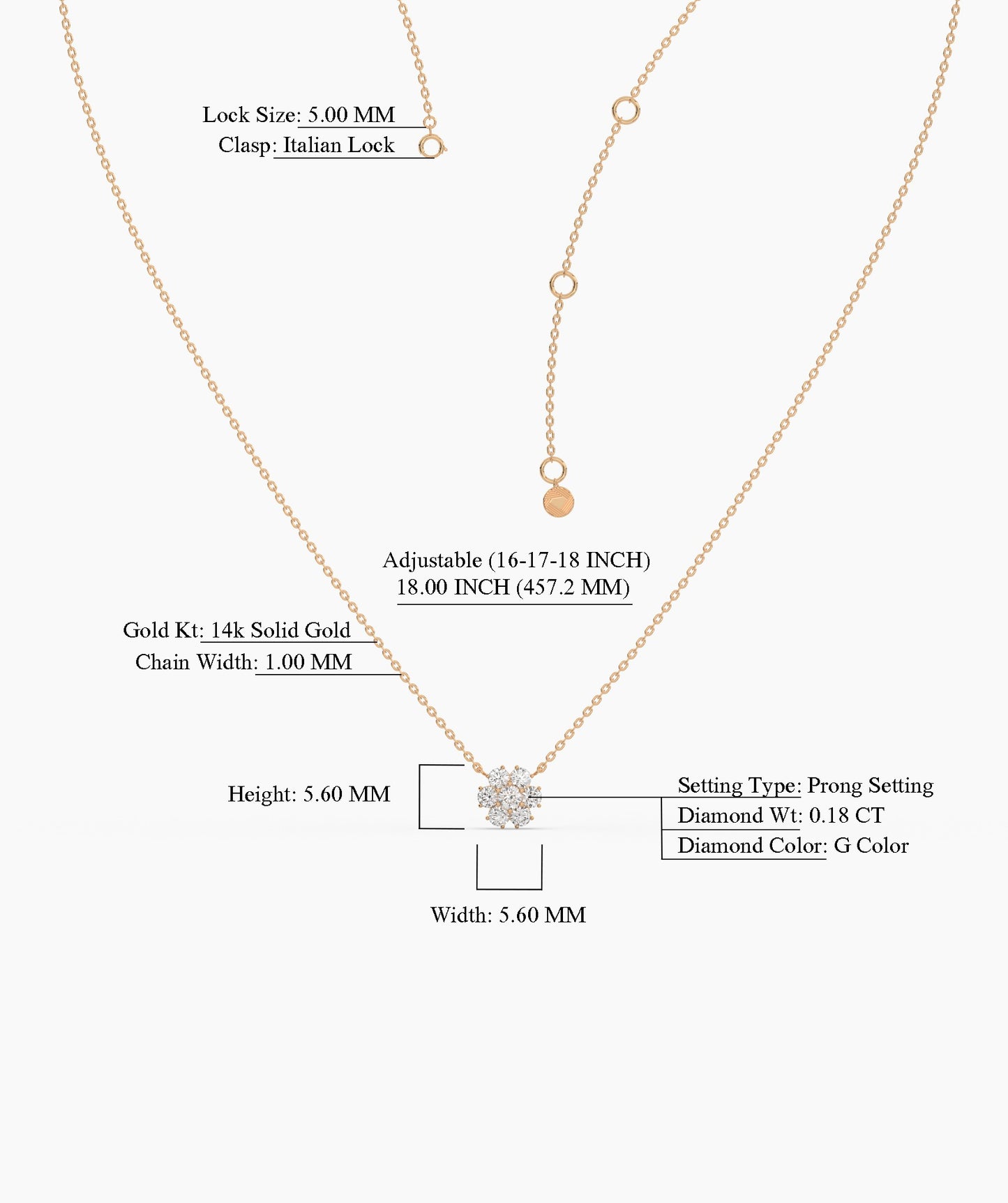 Floral Diamond Cluster Necklace