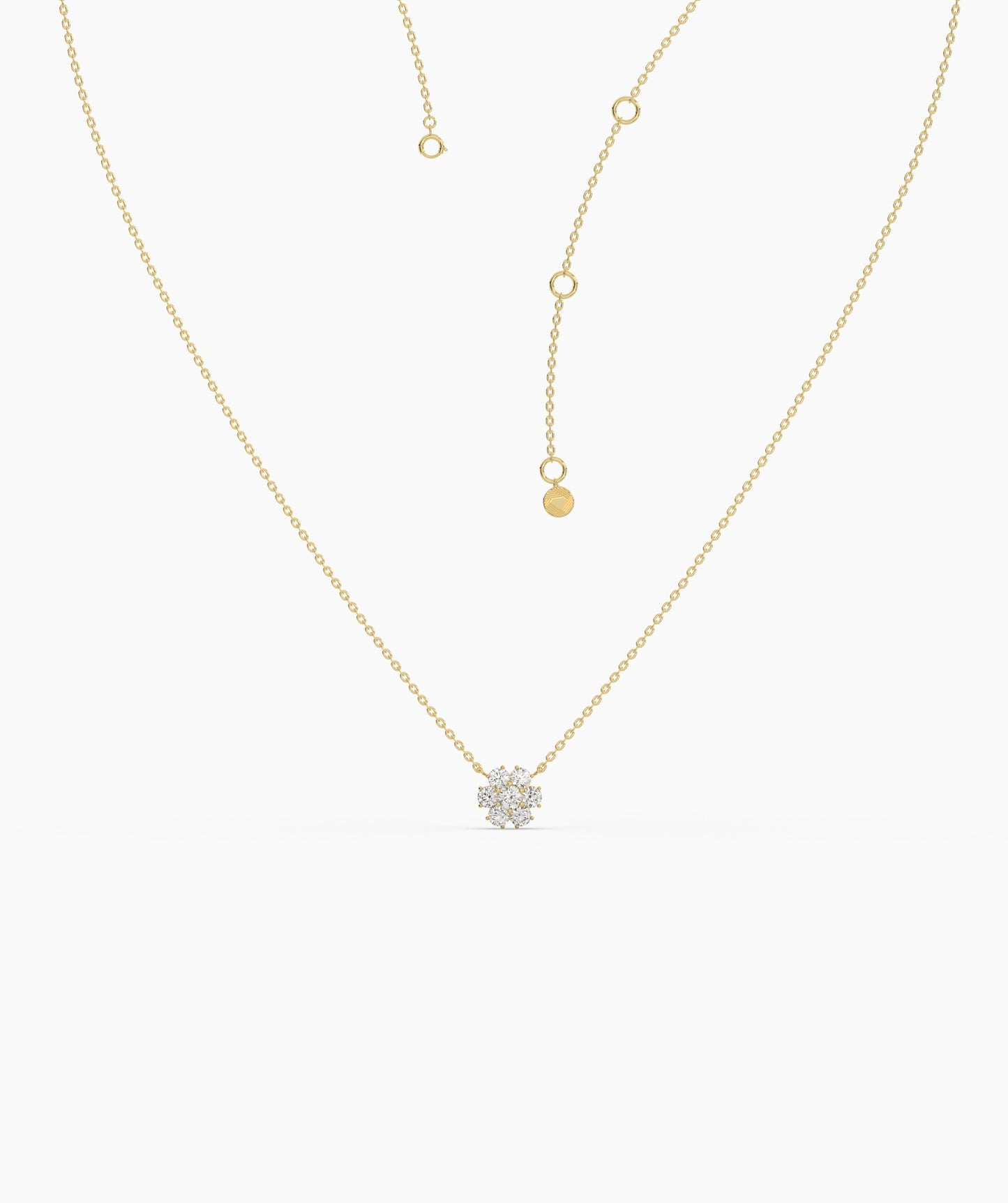 Floral Diamond Cluster Necklace