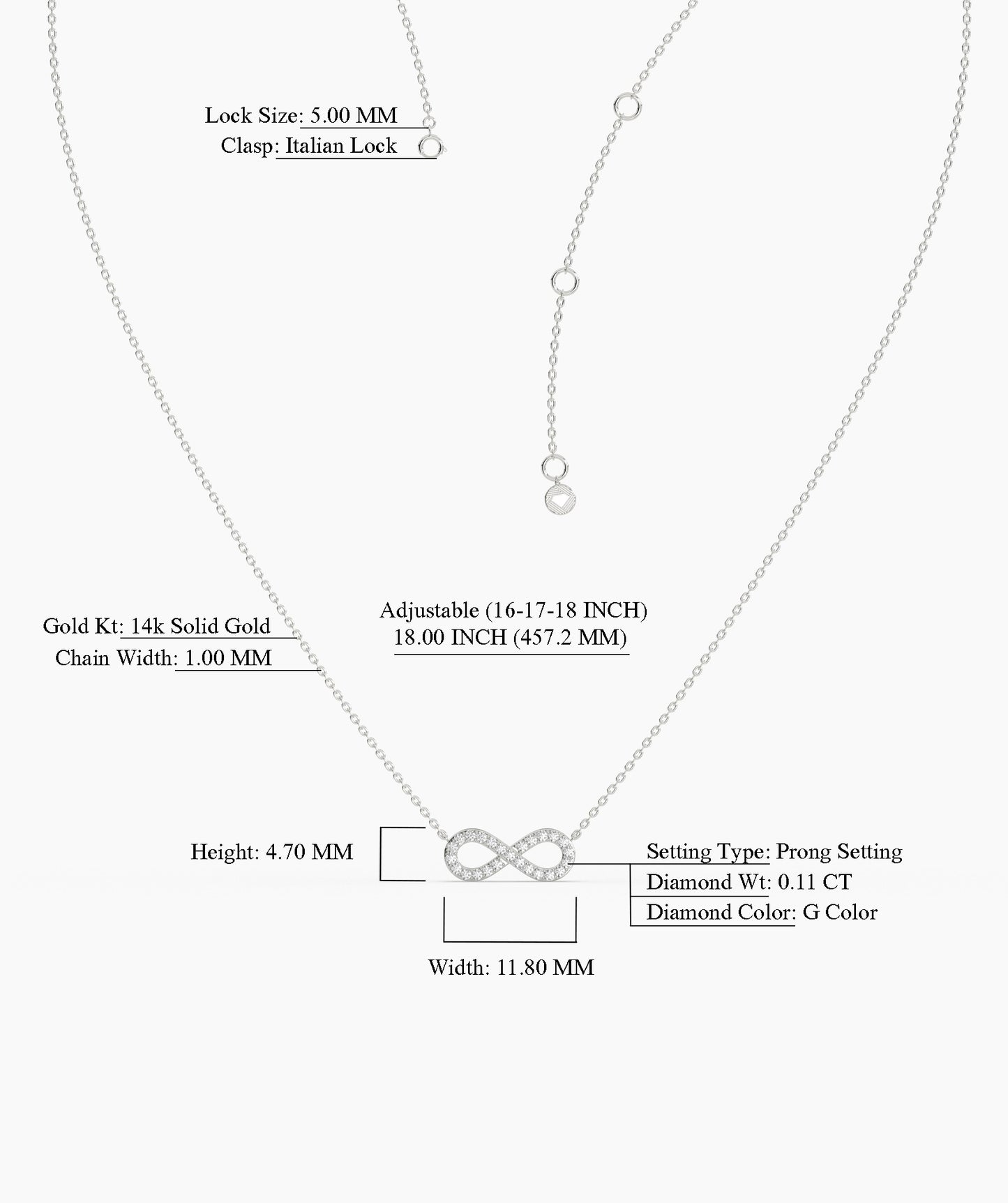 Classic Gold Diamond Infinity Necklace