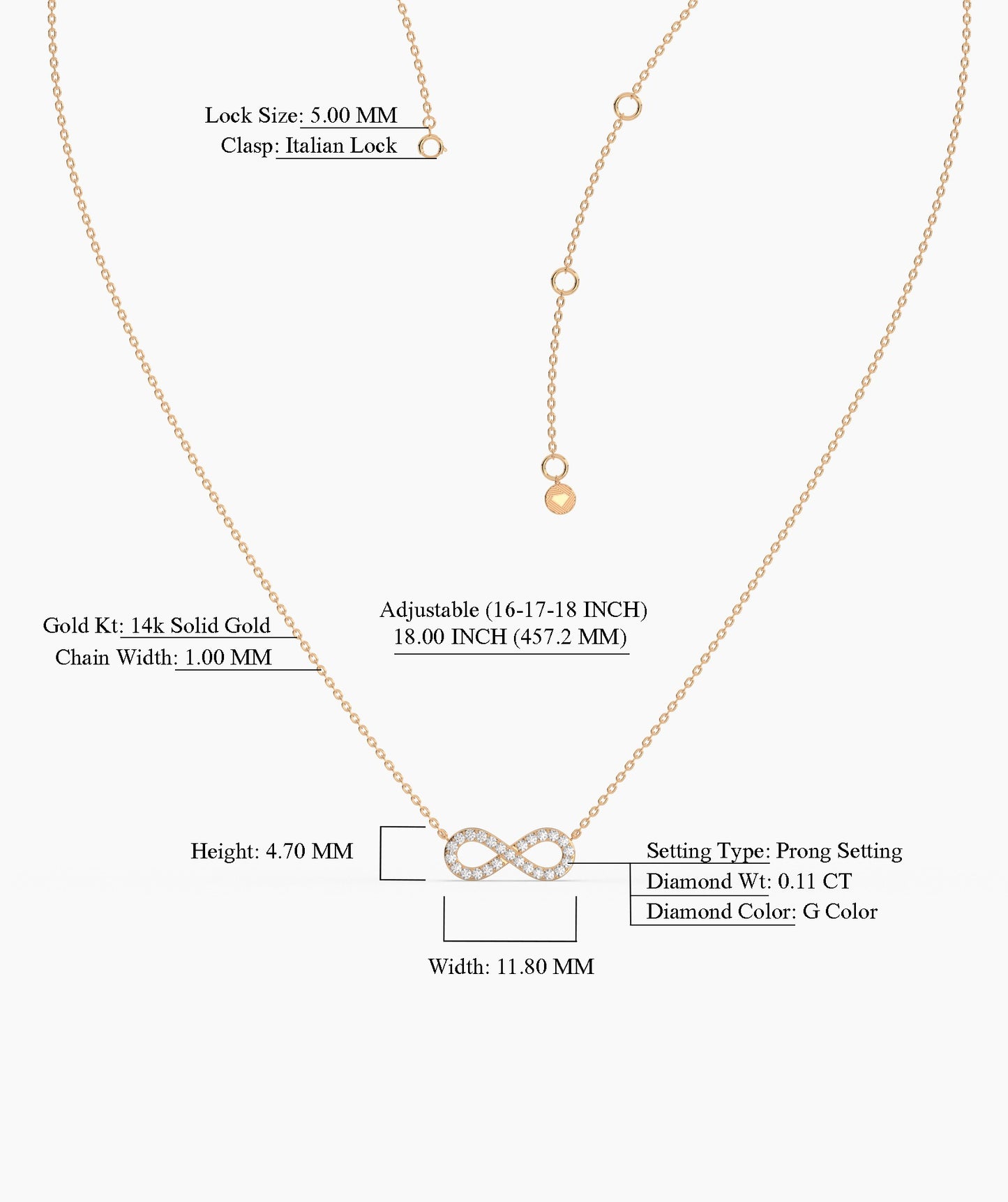 Classic Gold Diamond Infinity Necklace