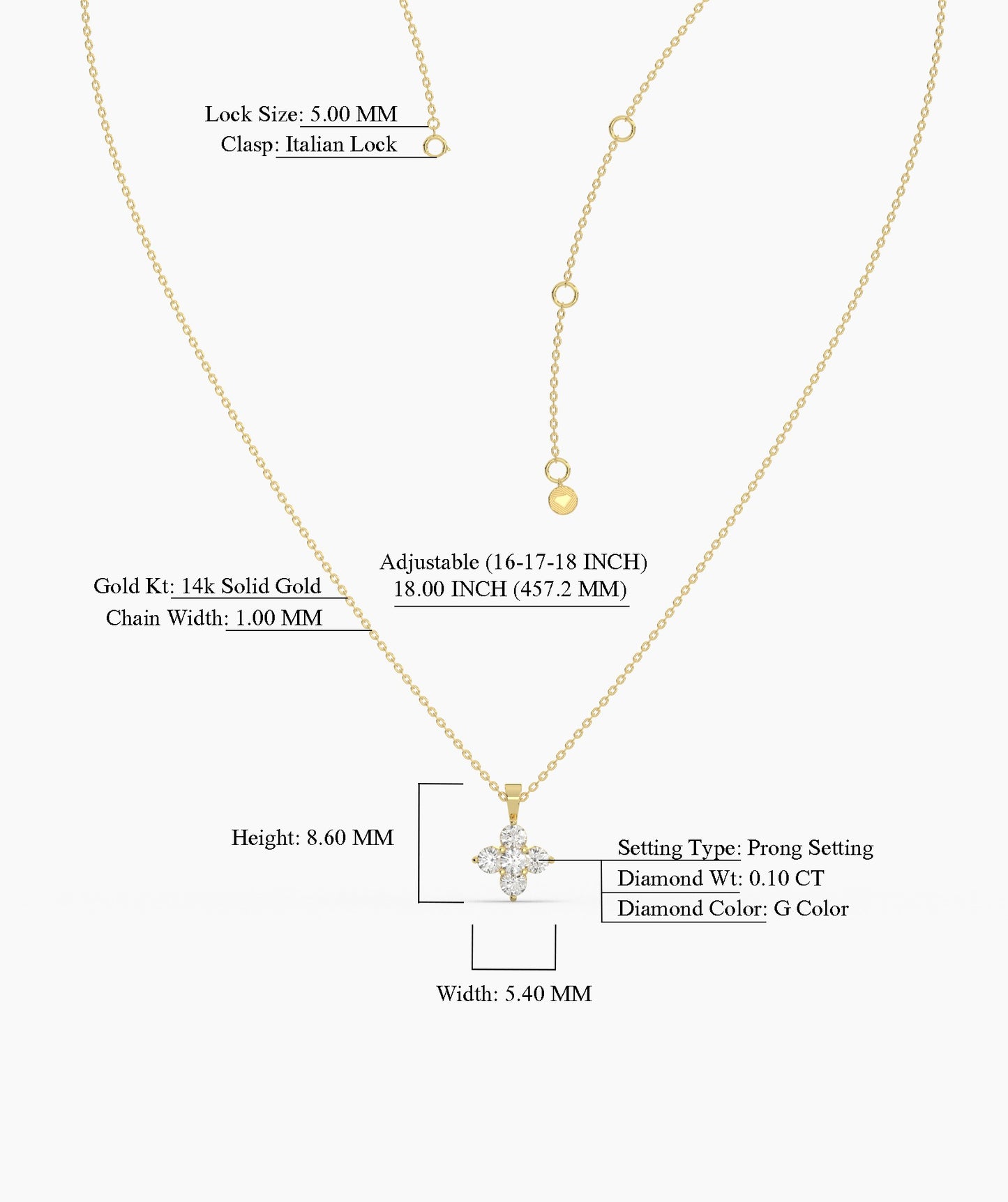 Minimalist Diamond Flower Necklace