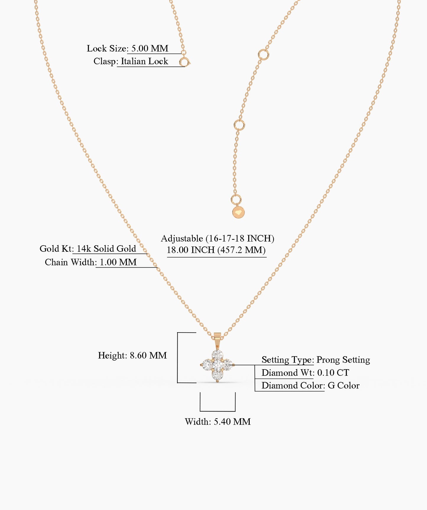 Minimalist Diamond Flower Necklace