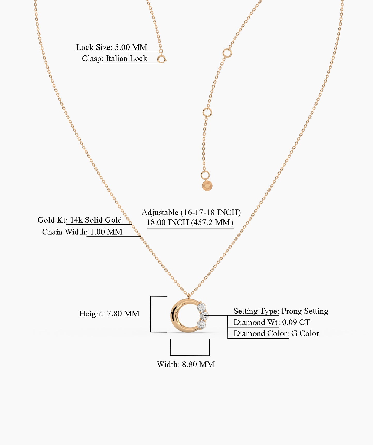 Trio Glow Radiant Orbit Diamond Necklace