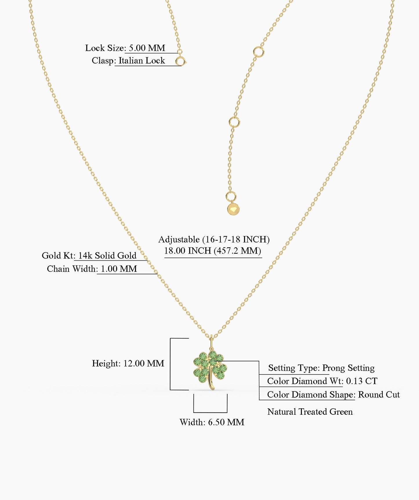 Green Fortune Clover Pendant