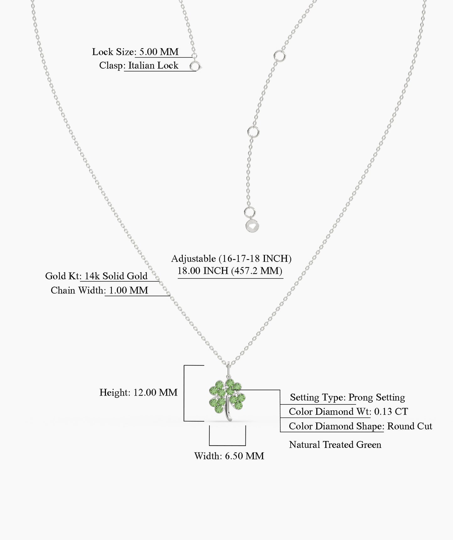 Green Fortune Clover Pendant