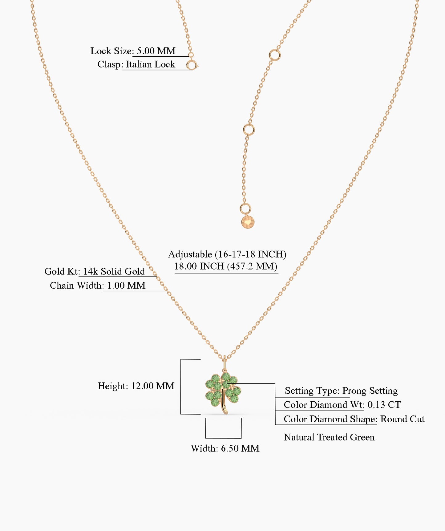 Green Fortune Clover Pendant