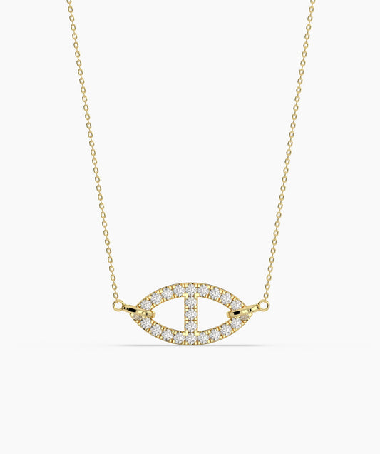 Elegant Marquise Diamond Pave Necklace