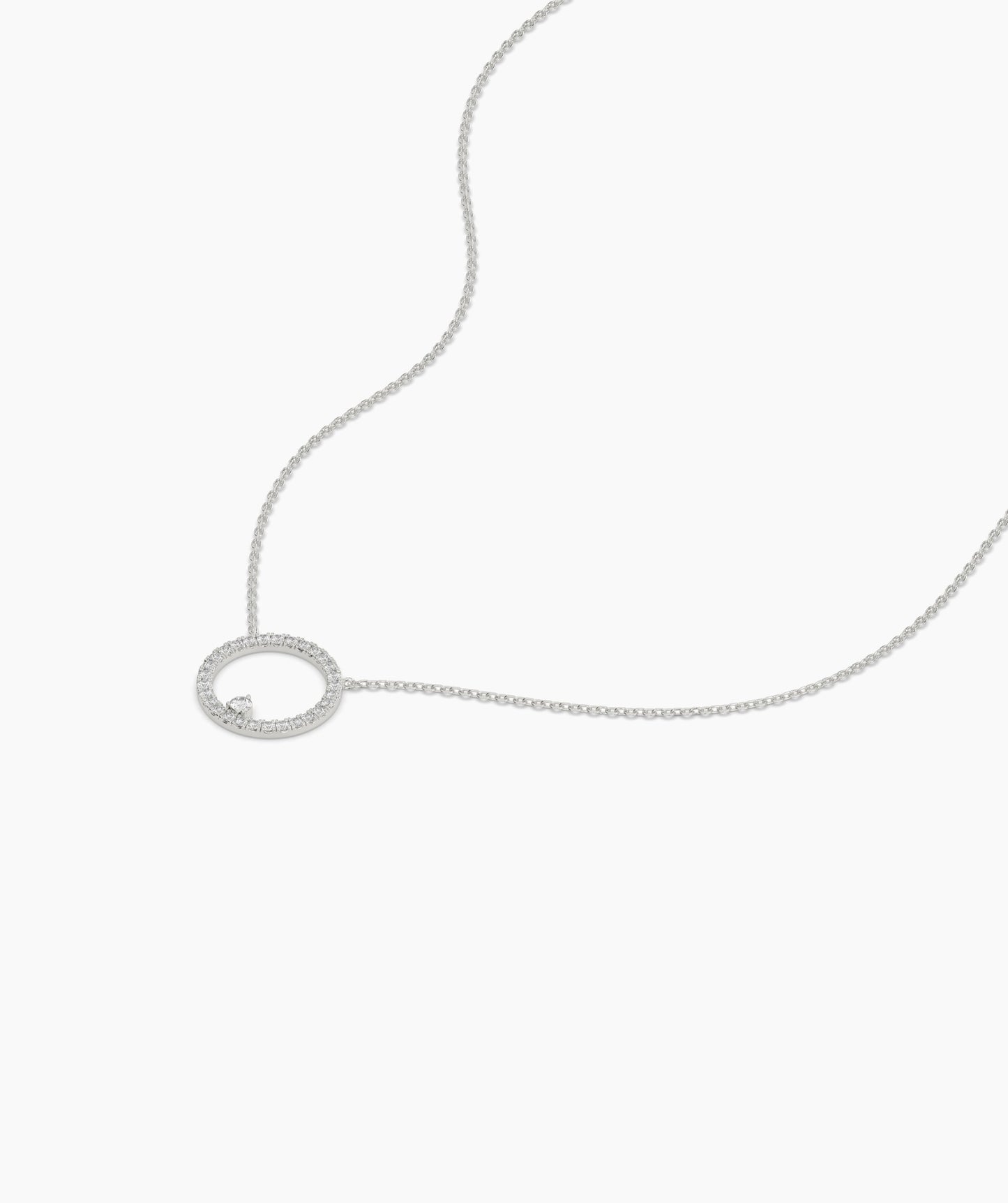 14K Gold Diamond Circle Necklace