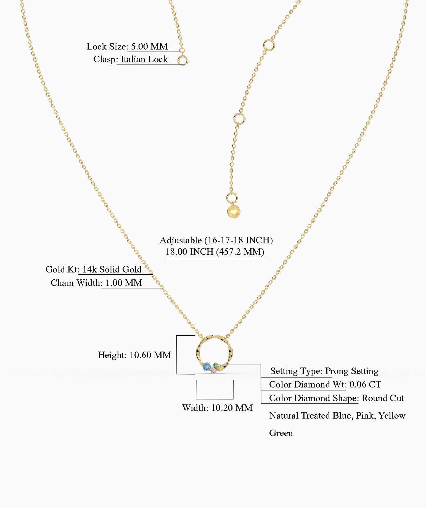 Vibrant Harmony Gold Wreath Necklace